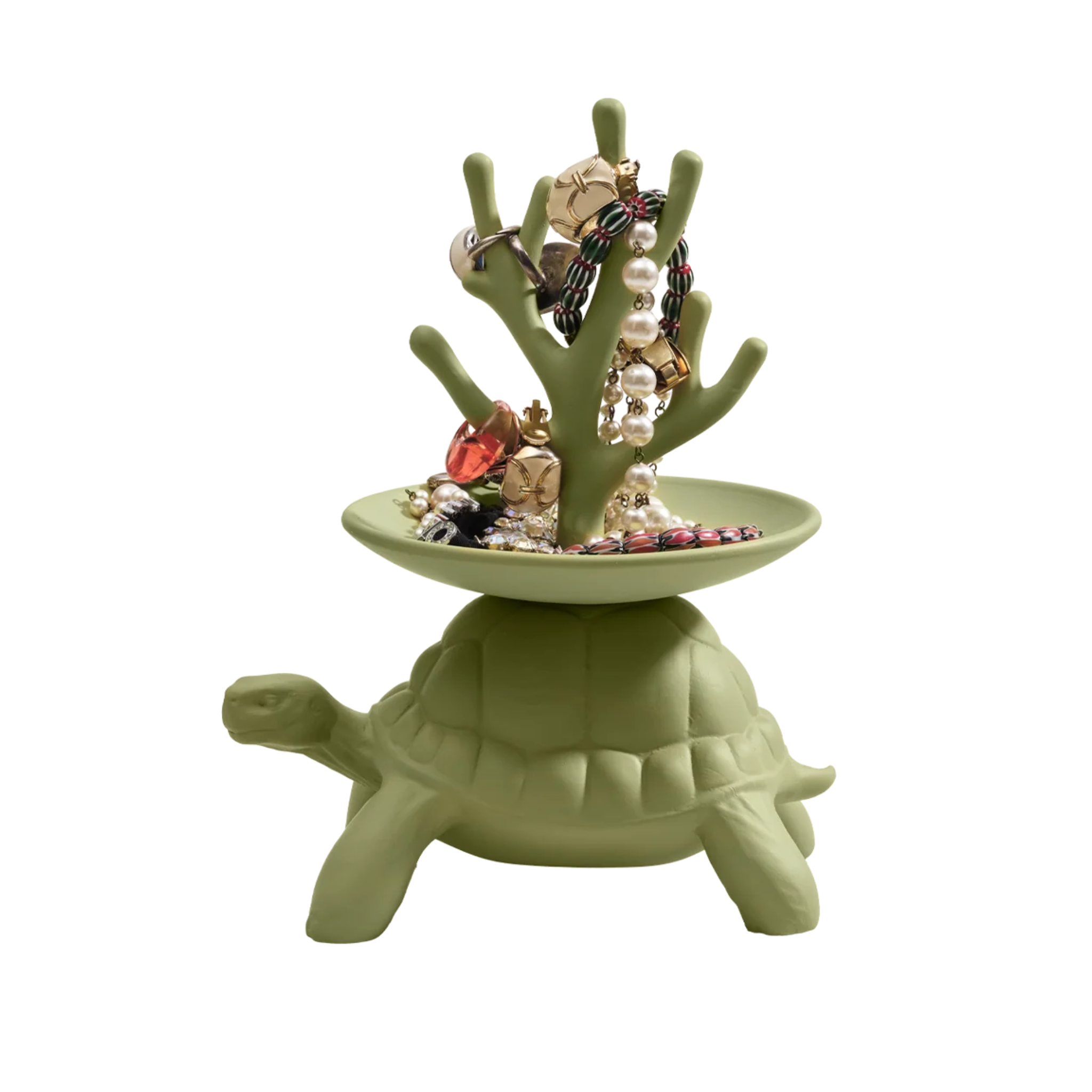 TURTLE CARRY Jewelry Stand green