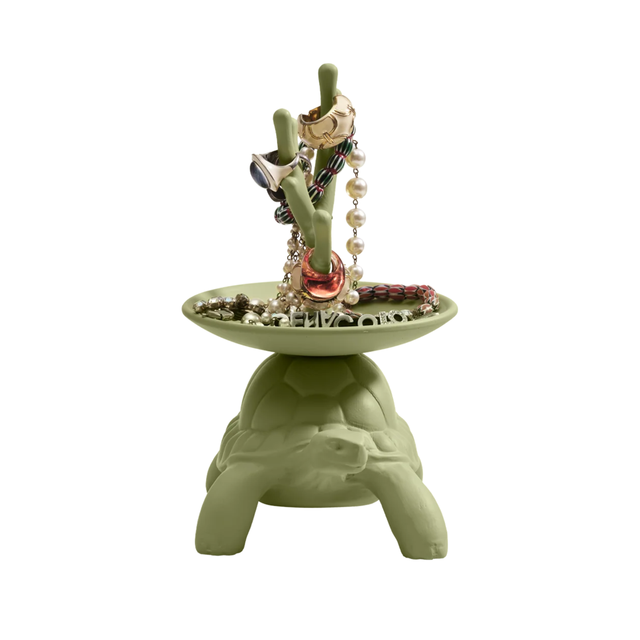TURTLE CARRY Jewelry Stand green