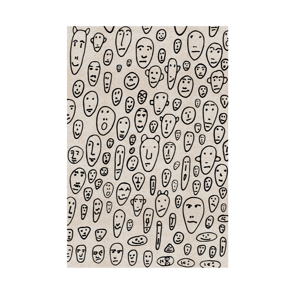 FLOATING FACES rug beige
