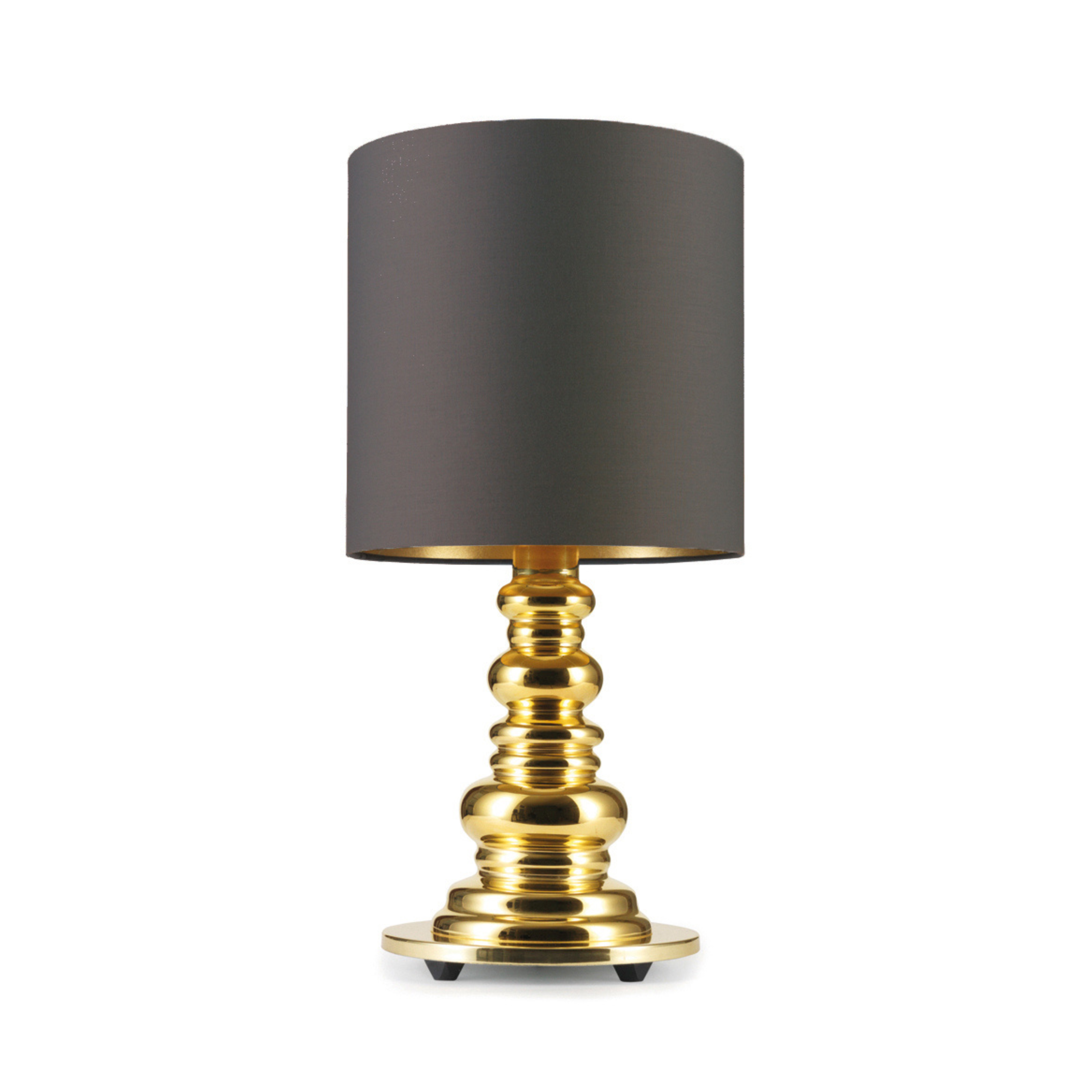Tischlampe PUNK DELUXE dunkelgrau mit goldenem Fuß
