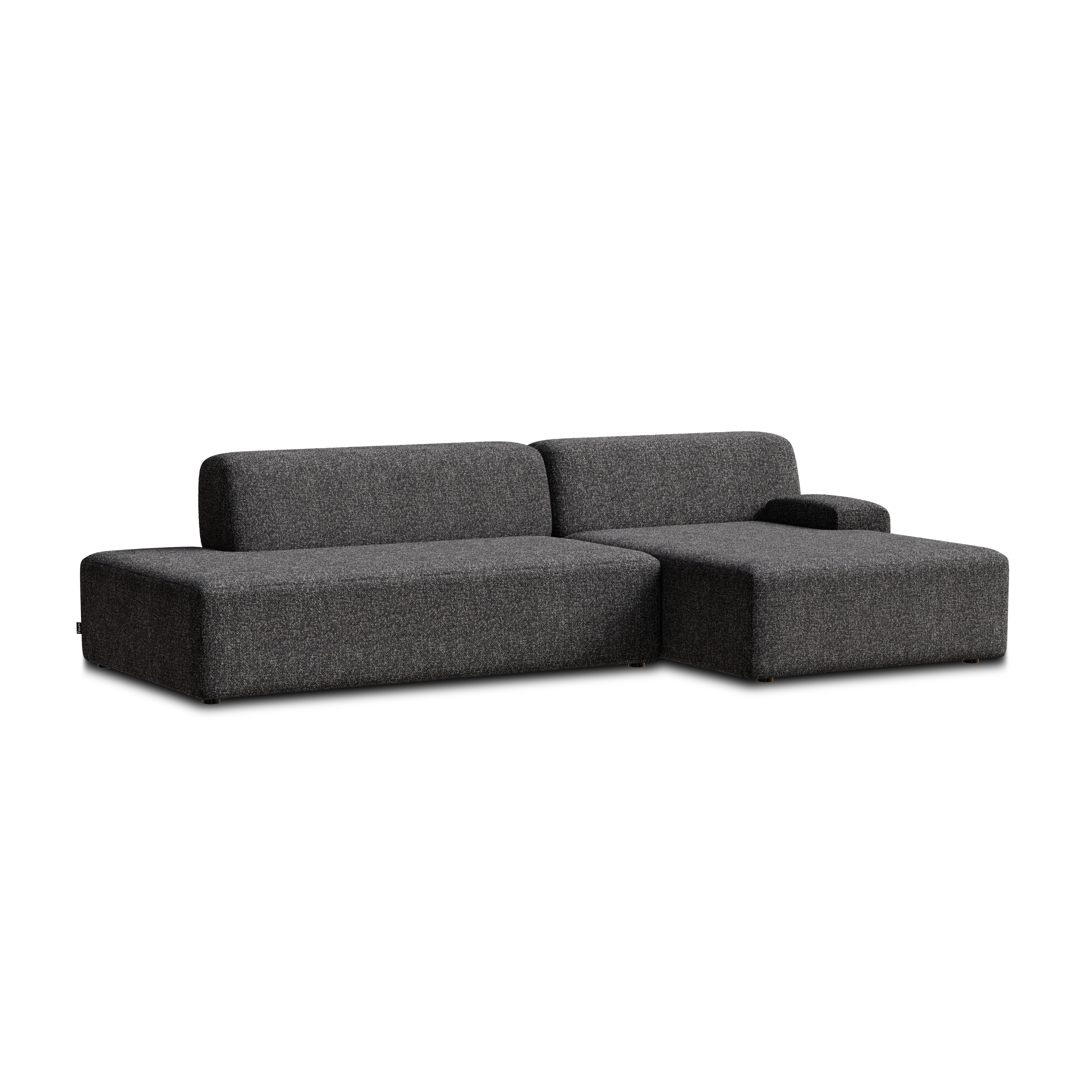 Offene modulare Eckcouch rechts UMI stein schwarz