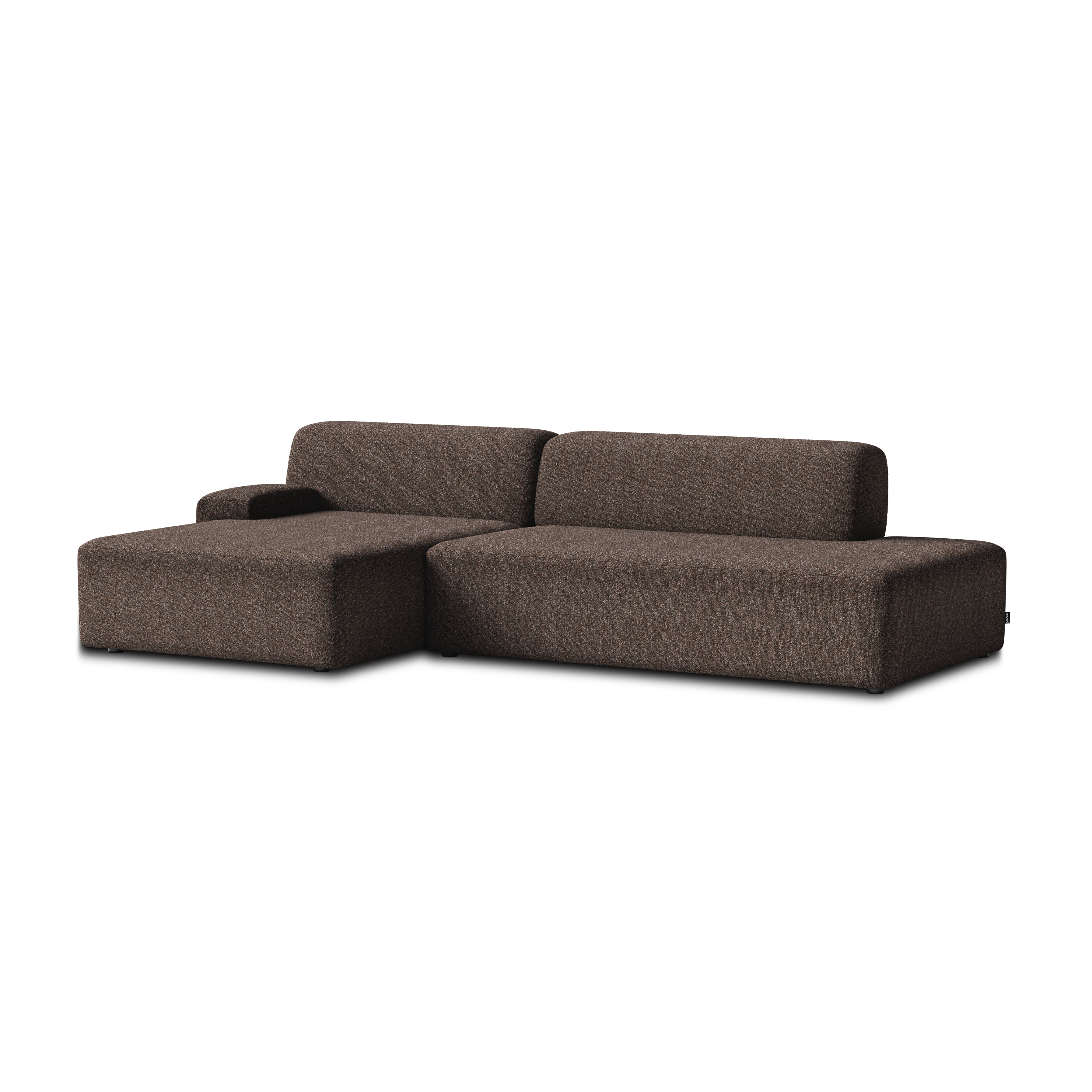 Offene linke modulare Eckcouch UMI braun