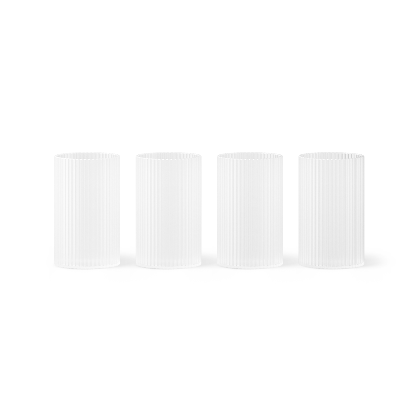 Set von Gläsern RIPPLE VERRINES weißes Glas