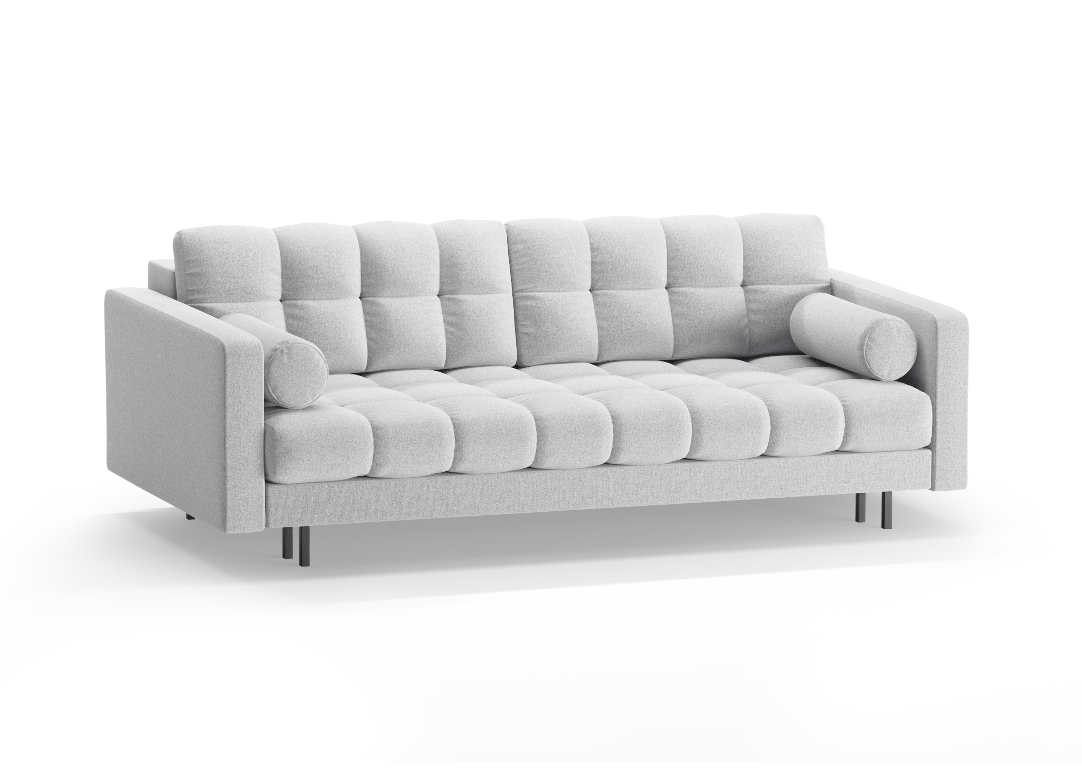 3-seater sofa with sleeping function BALI light gray with black base