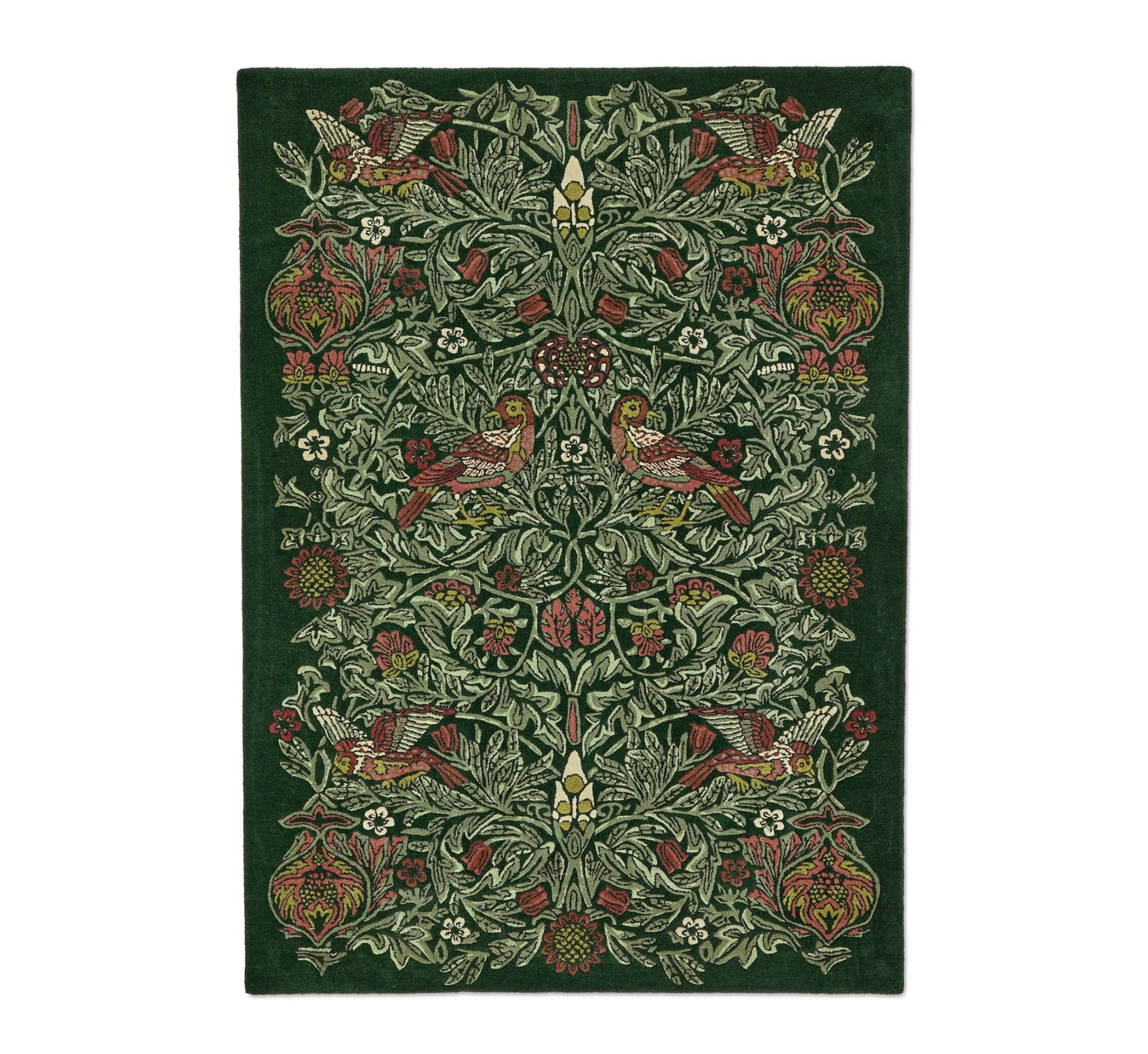MOrew rug - Bird Trump green