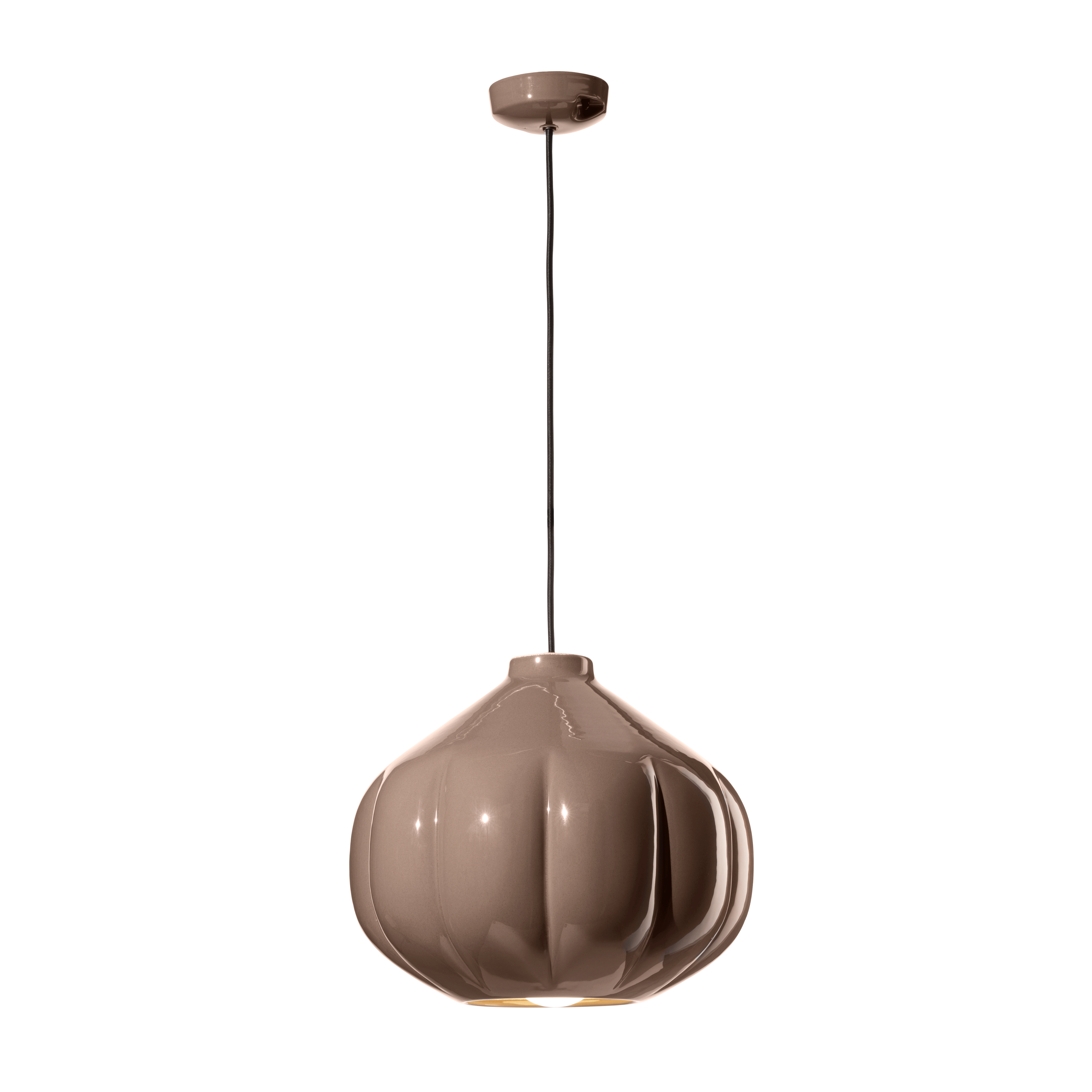 Lampa wisząca ceramiczna AFOXÉ mokka – ceramika i szkło