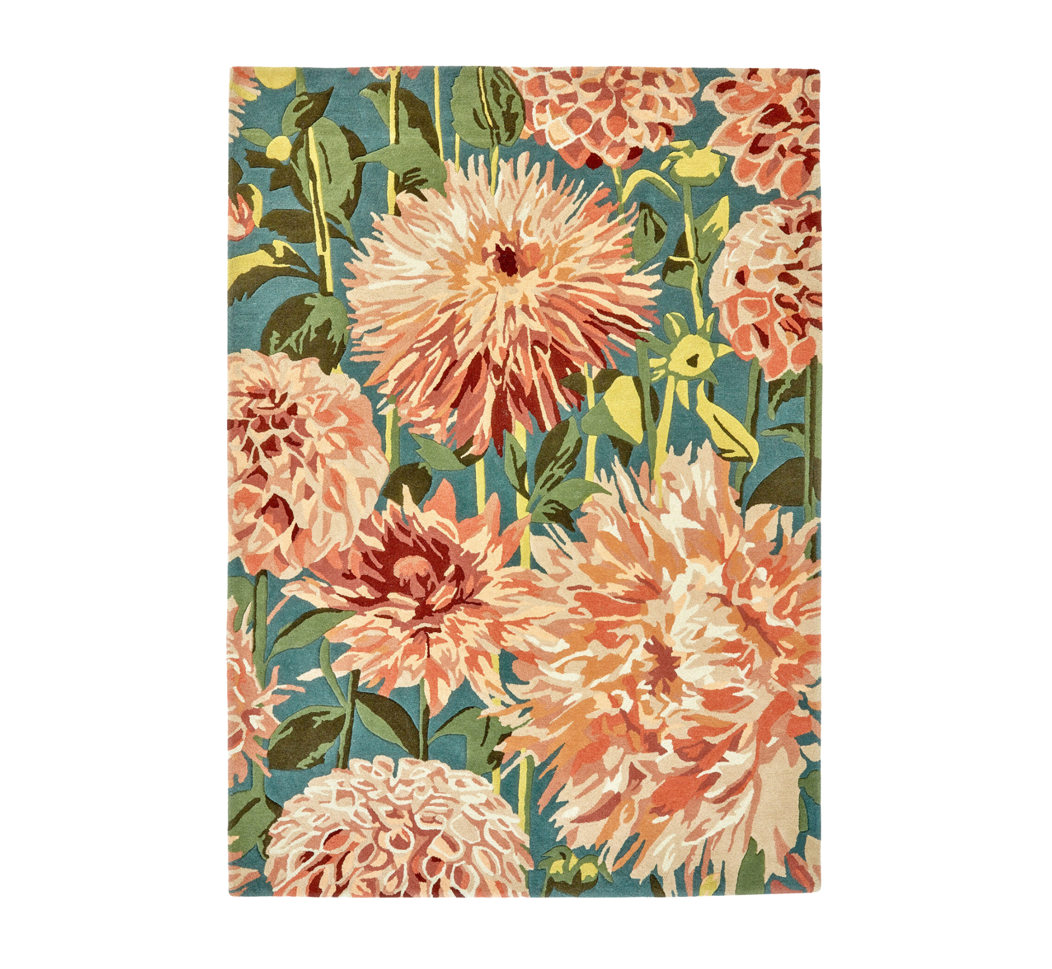 Dahlia Coral Wilderness Orange-green rug