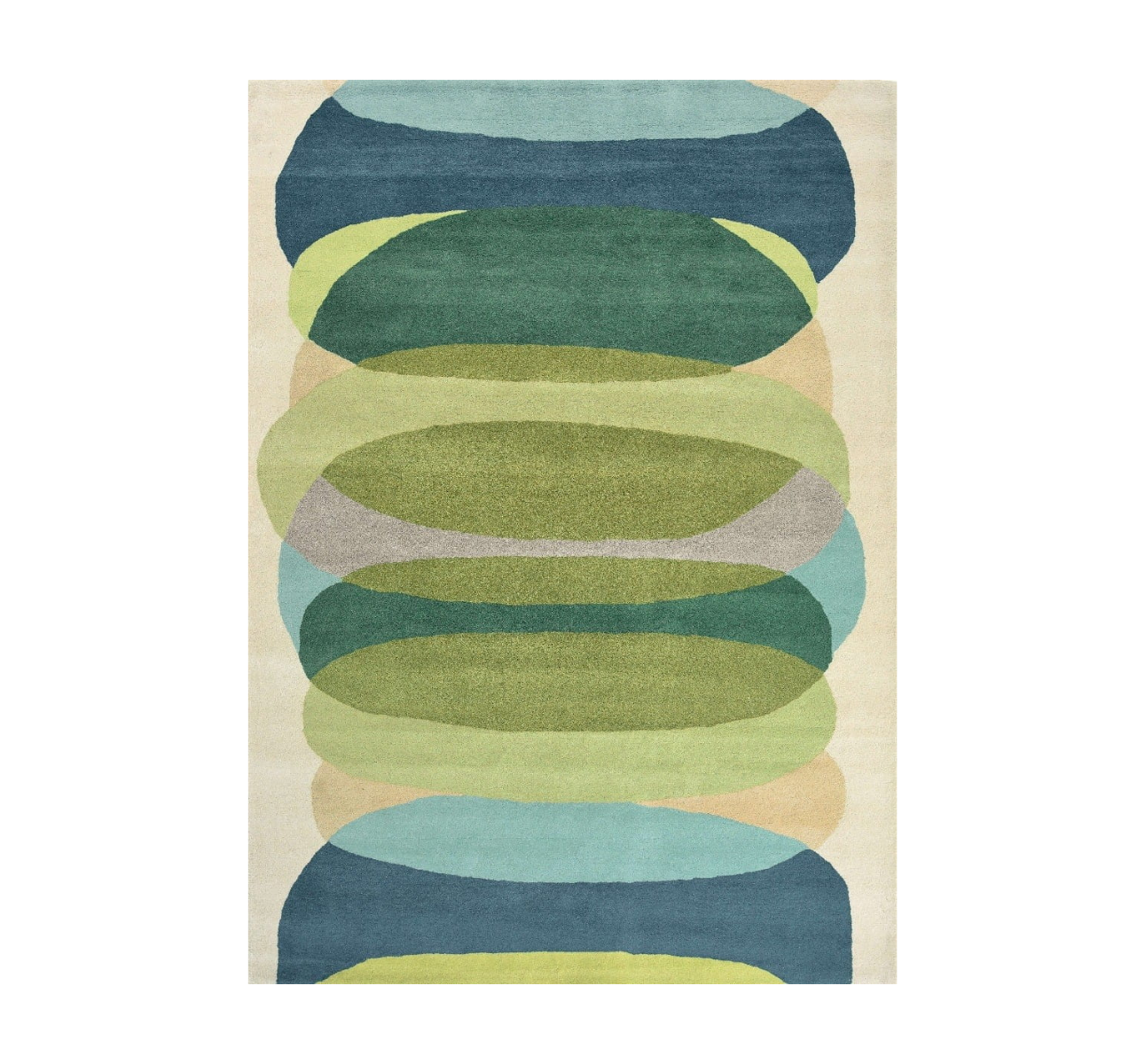 Elliptic emerald rug beige-green