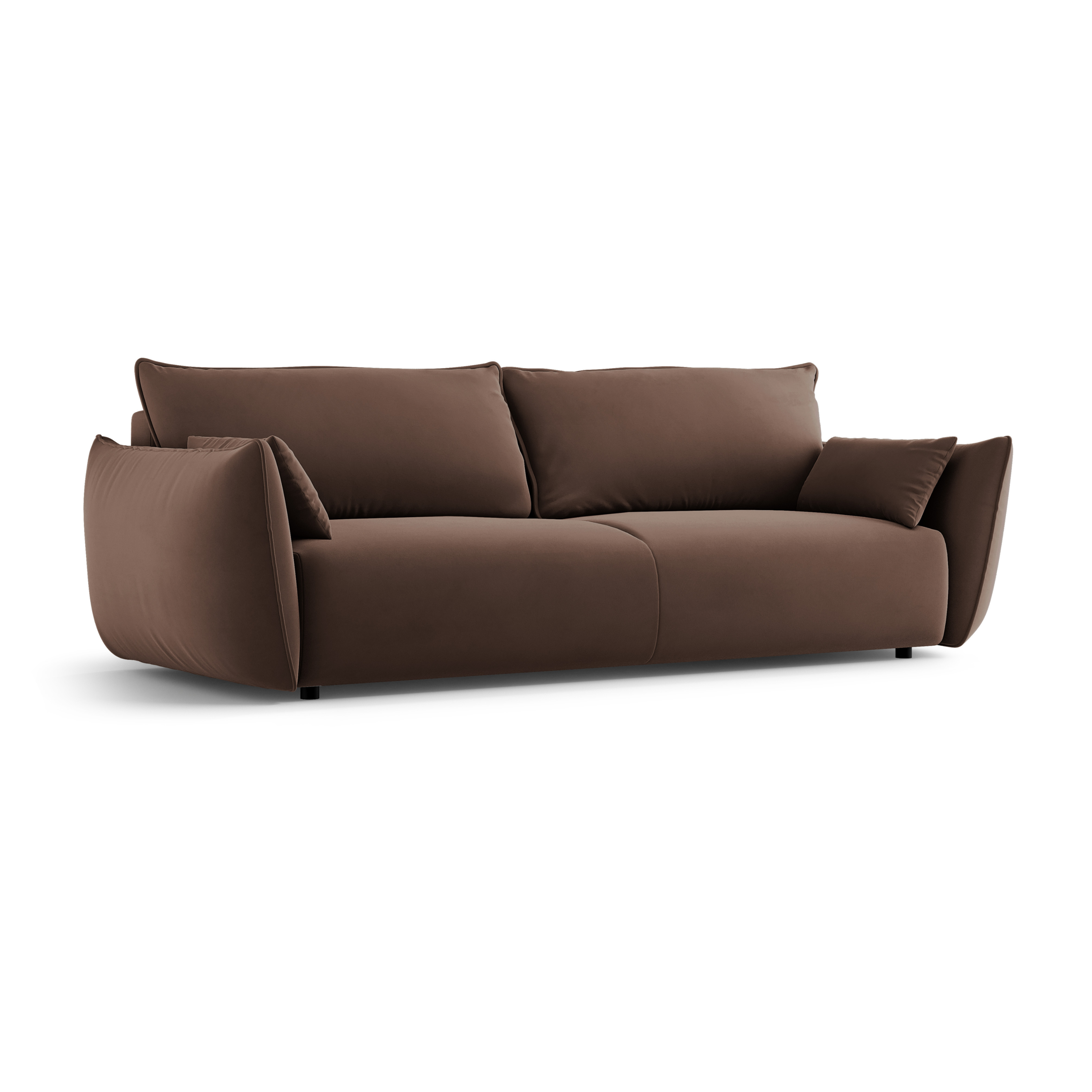 Velvet sofa with sleeping function MATERA chocolate