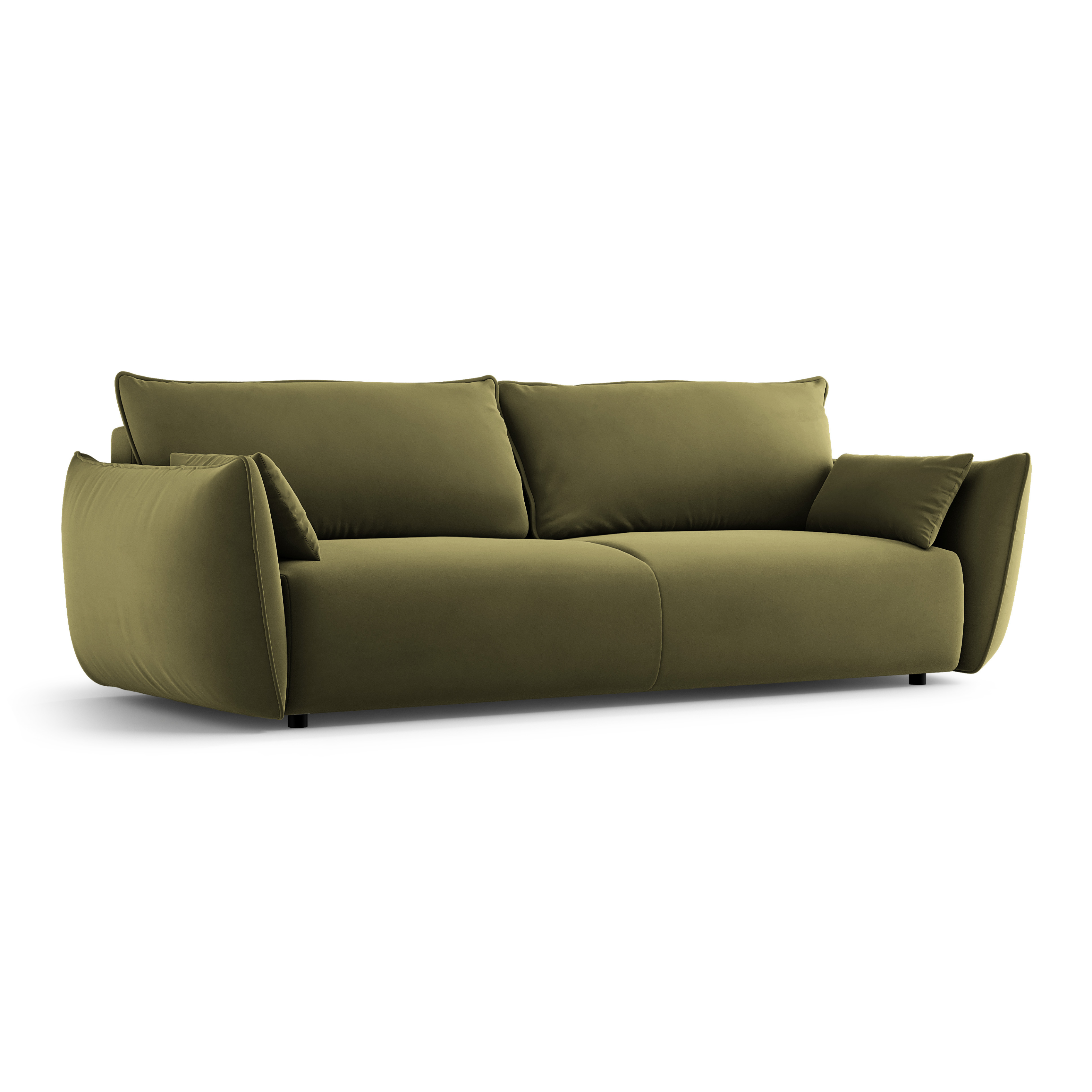 Velvet sofa with sleeping function MATERA olive