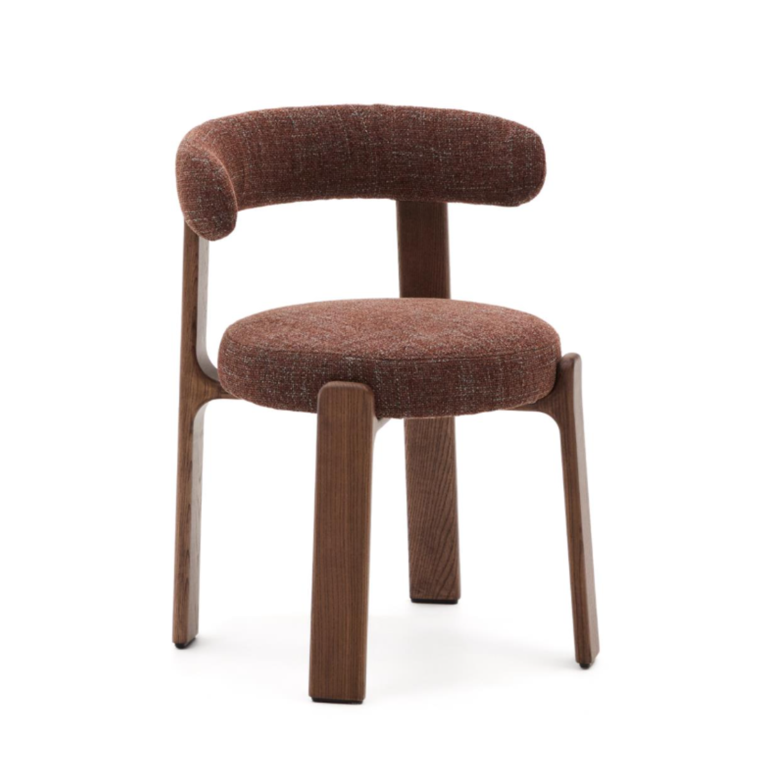 GRANITE chair in brown chenille with a dark ash base