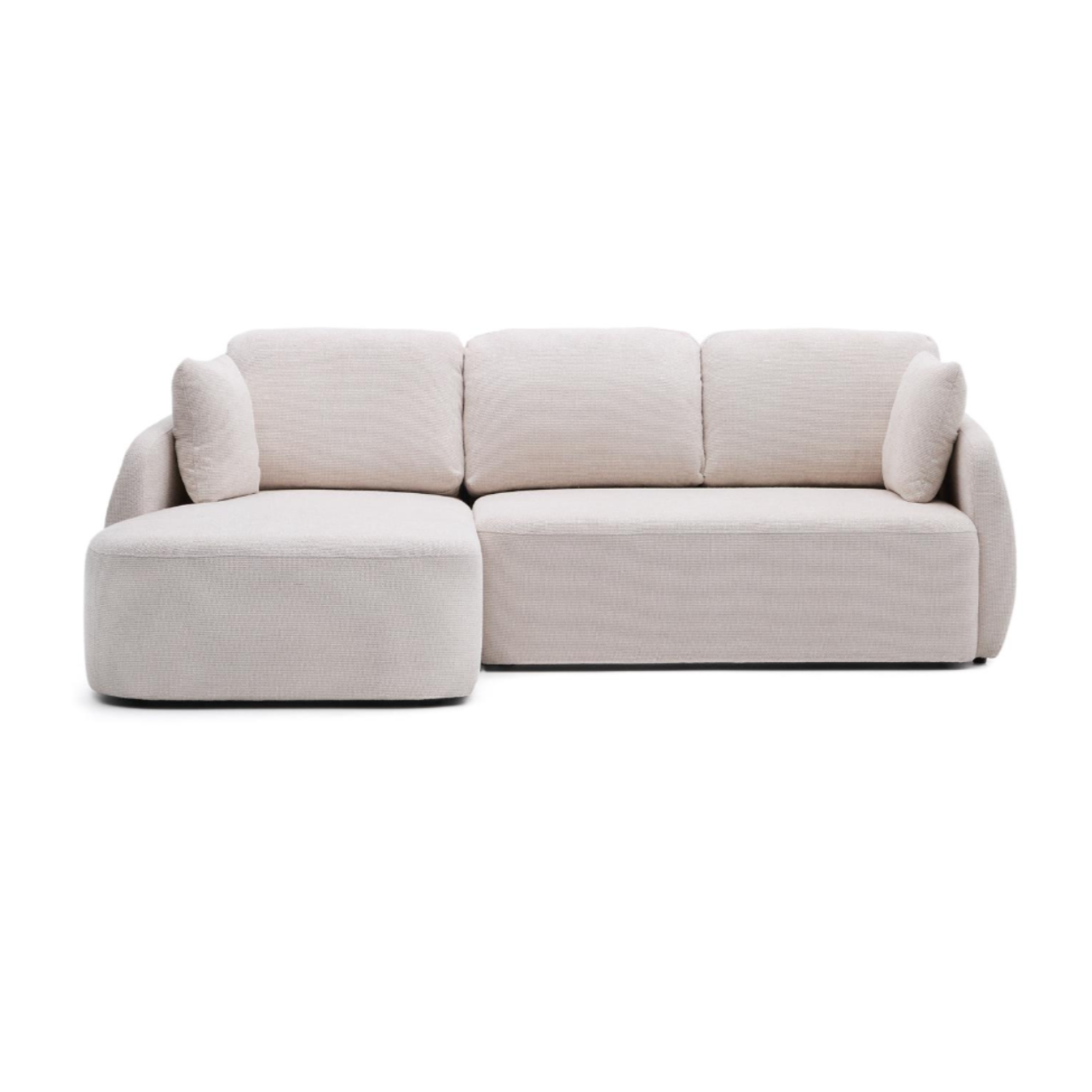 Left-sided corner sofa bed for 3 people LAIRA écru