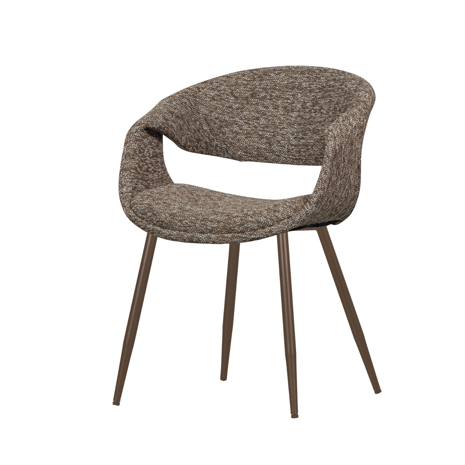 YOSSI Armchair brown with brown metal base