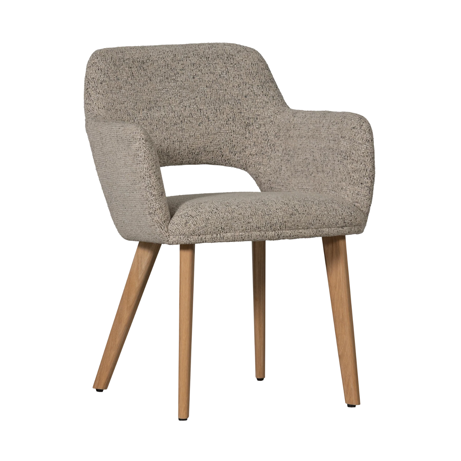 MURAT chair in gray-beige with an oak base