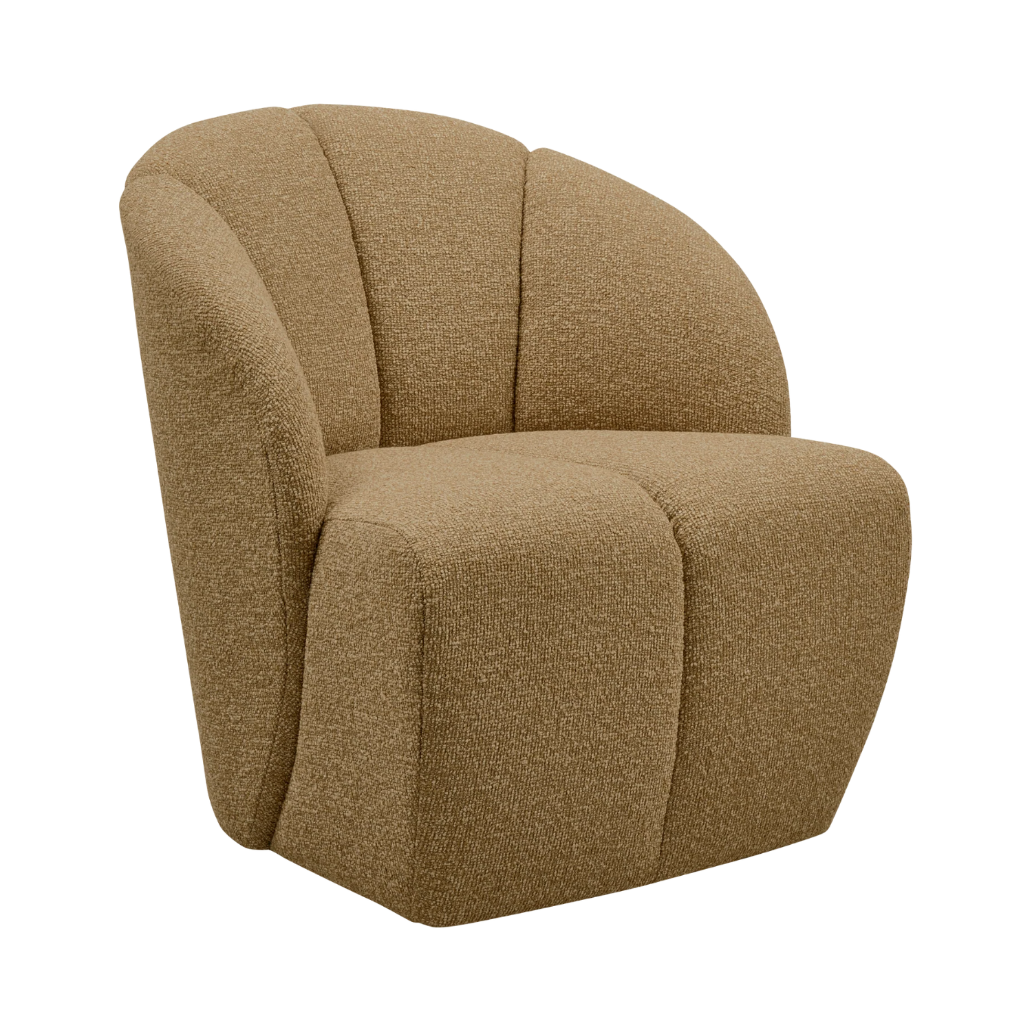 MOJO swivel armchair dark honey bouclé
