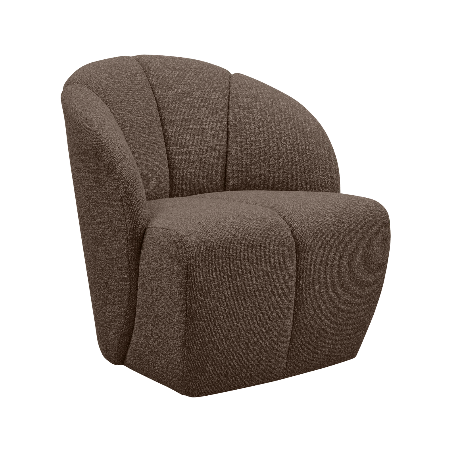 Drehstuhl MOJO dunkelbraunes Bouclé