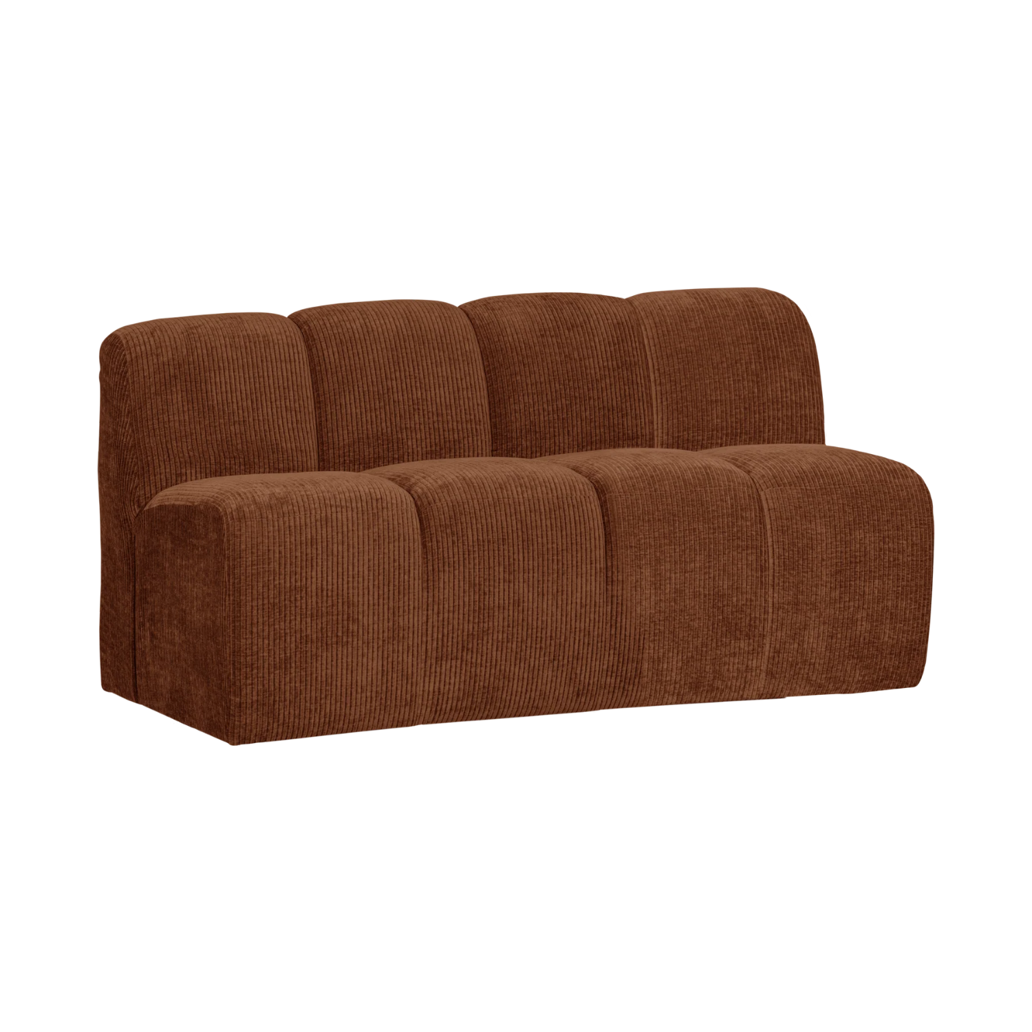 Modulares Sofa MOJO BENCH - 3-sitziges Element in braunem Cord