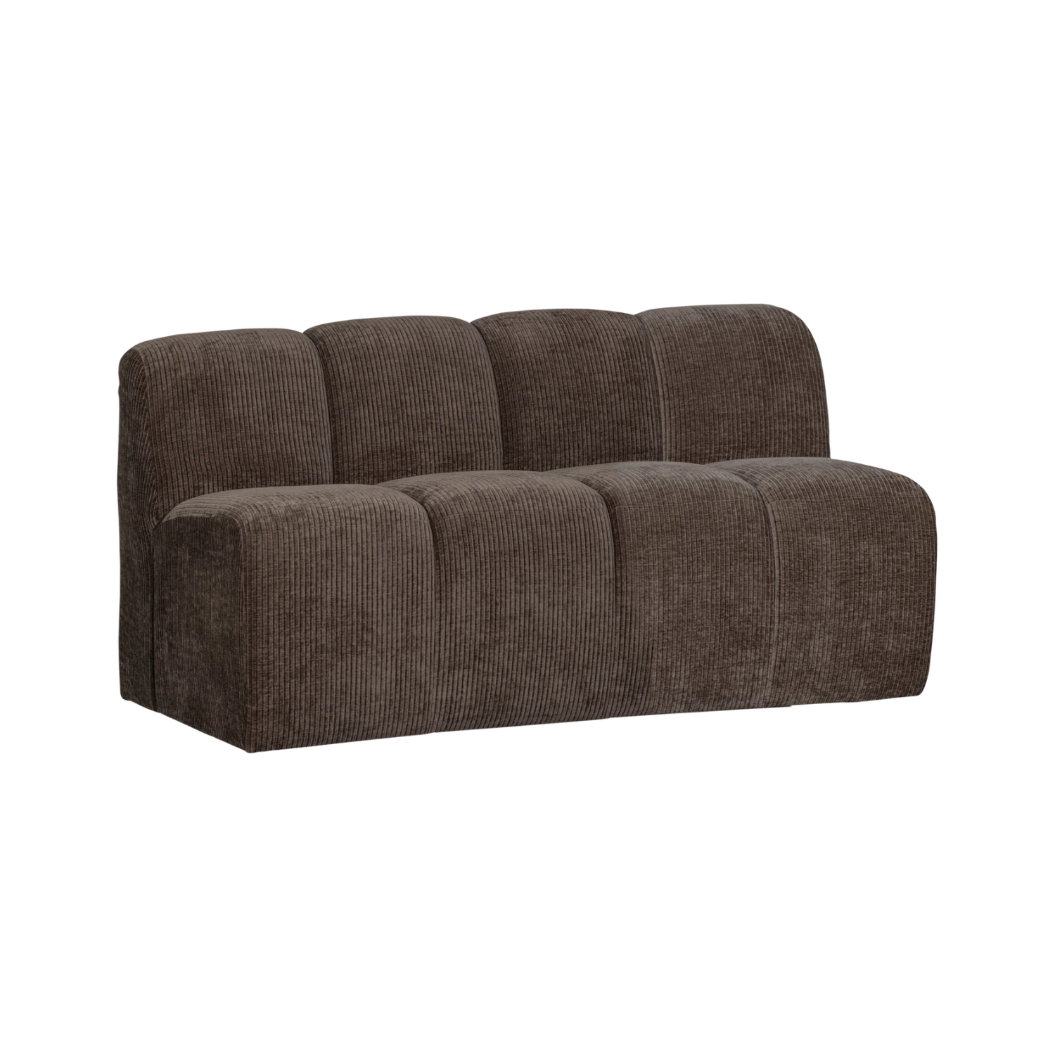 MOJO modular sofa - 3-seater element in dark brown corduroy