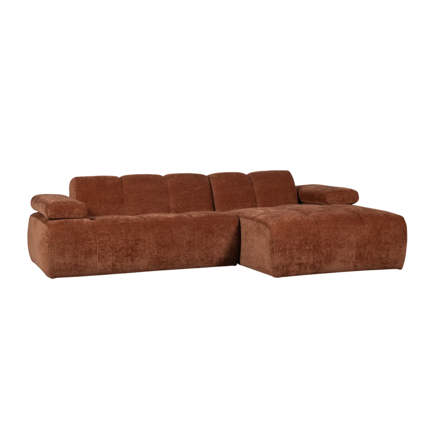 Right-facing modular sofa MOJO rusty brown corduroy