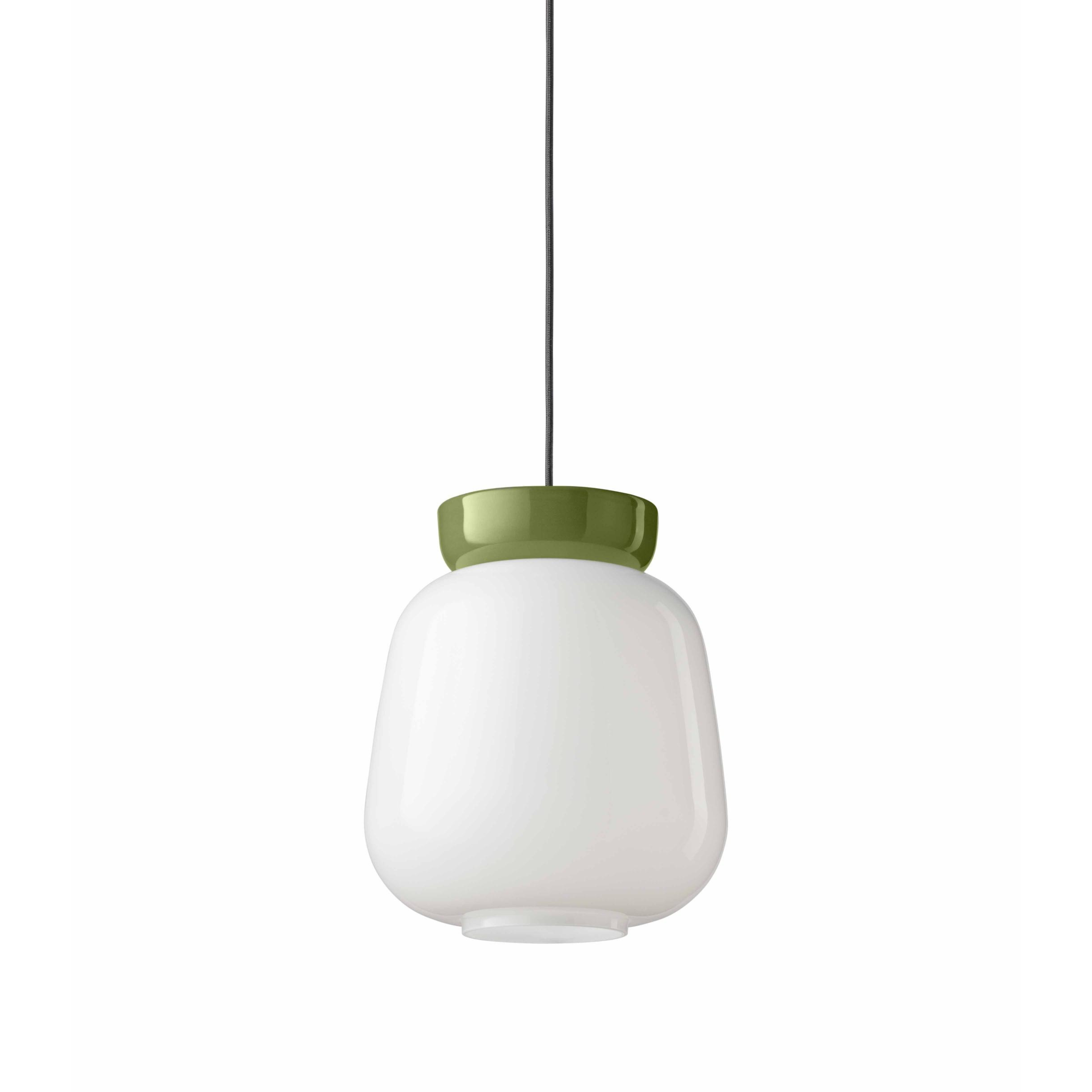 CORCOVADO ceramic pendant lamp in milky with sage