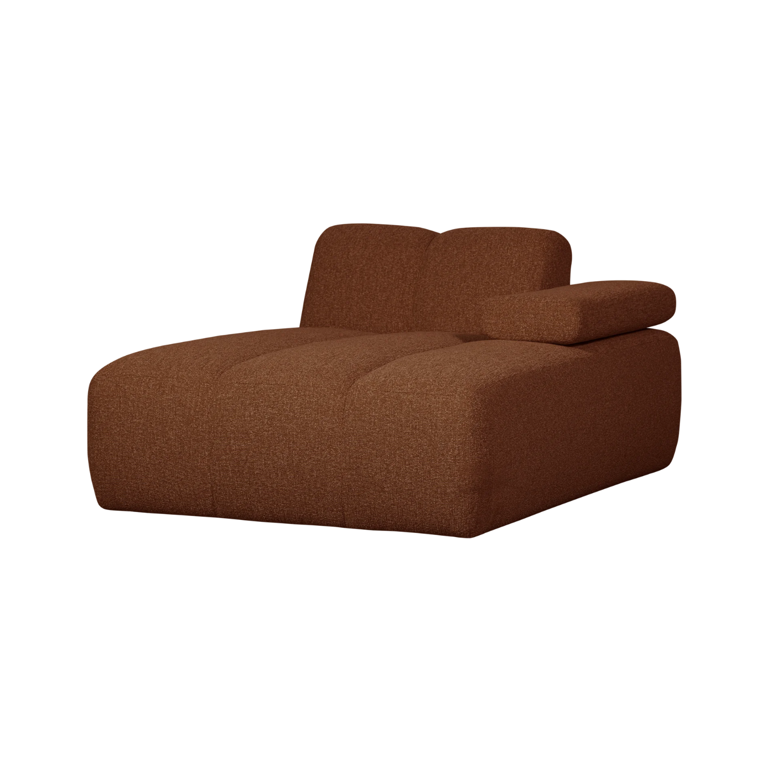 Modulares Sofa MOJO - rechtsseitiger Chaiselongue in braunem Bouclé
