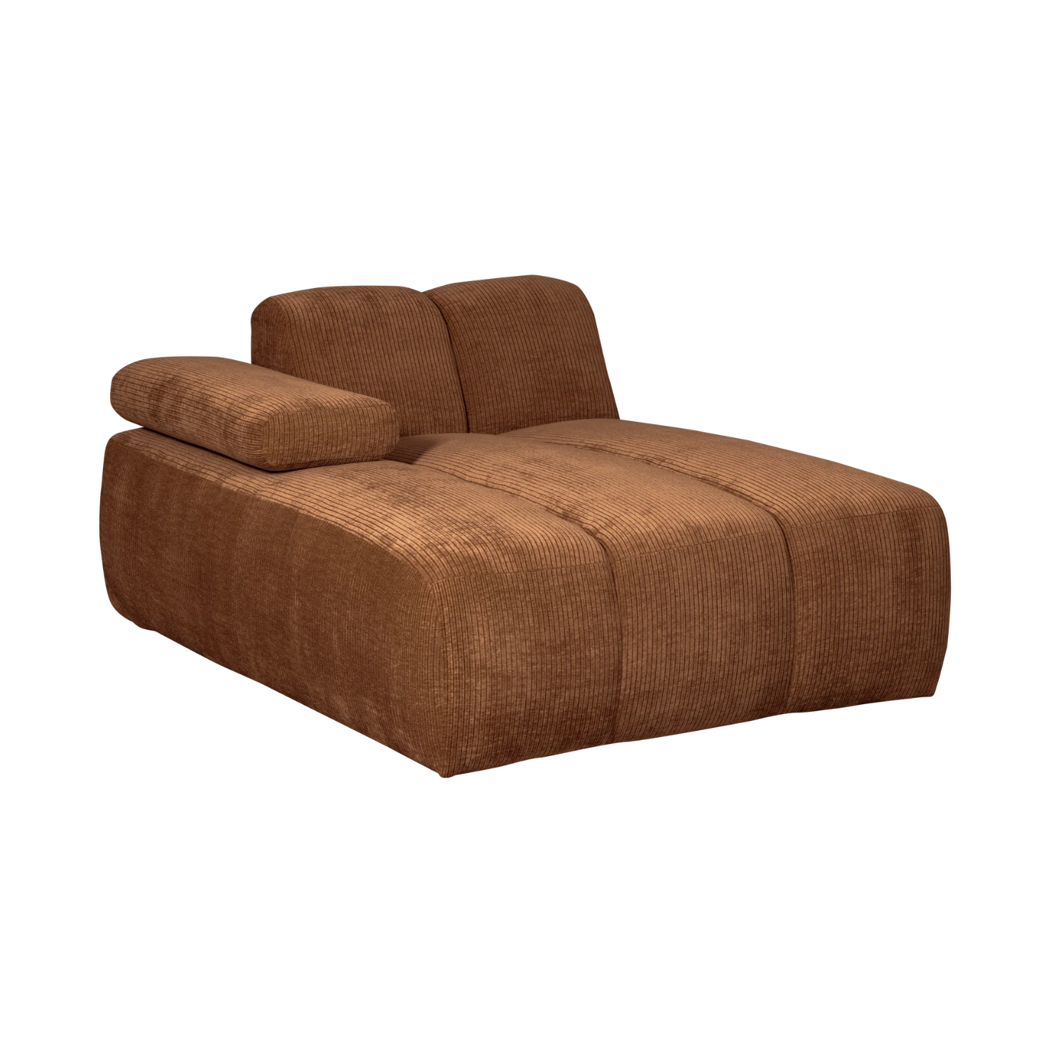 MOJO Modular Sofa - Left-Arm Chaise in Rusty Brown Corduroy