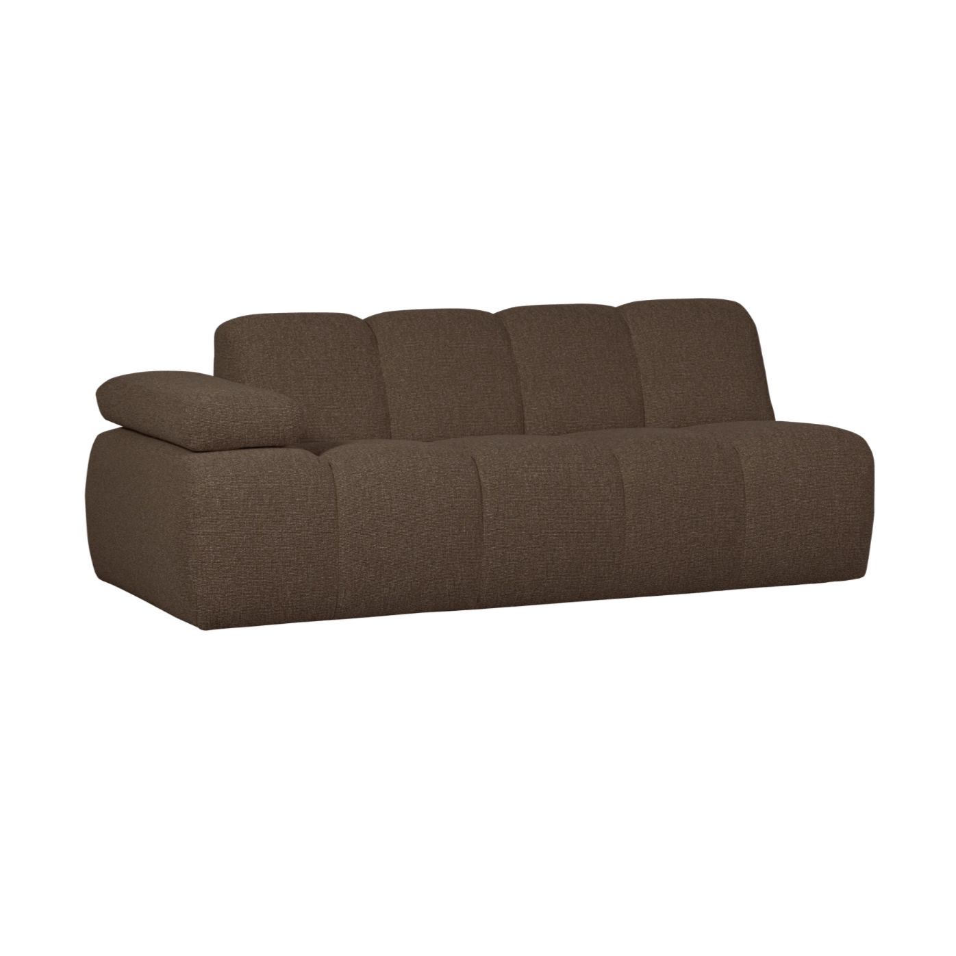 MOJO modular sofa - left-sided 2-seater dark brown bouclé element
