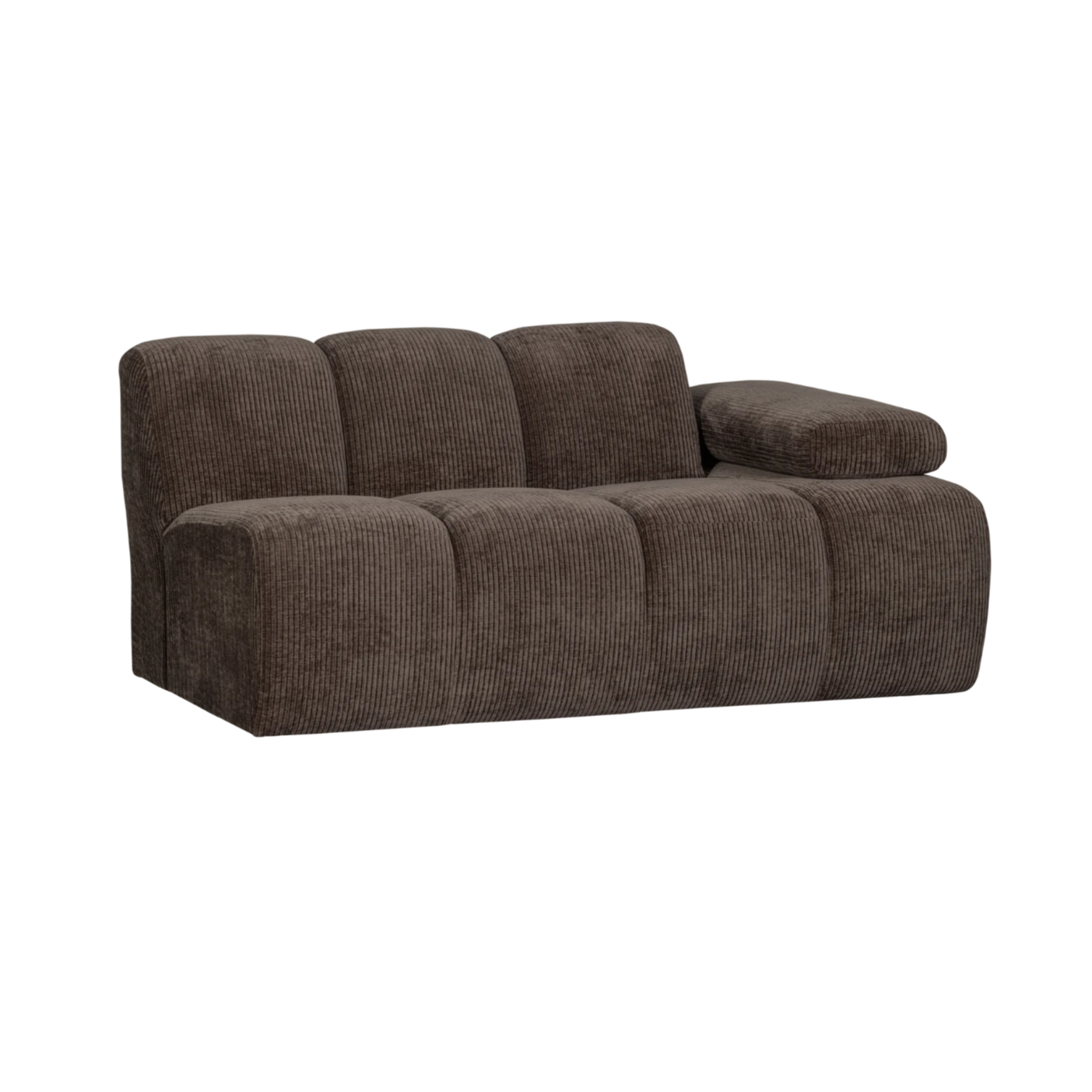 MOJO modular sofa - 1.5-seater right-hand dark brown corduroy element