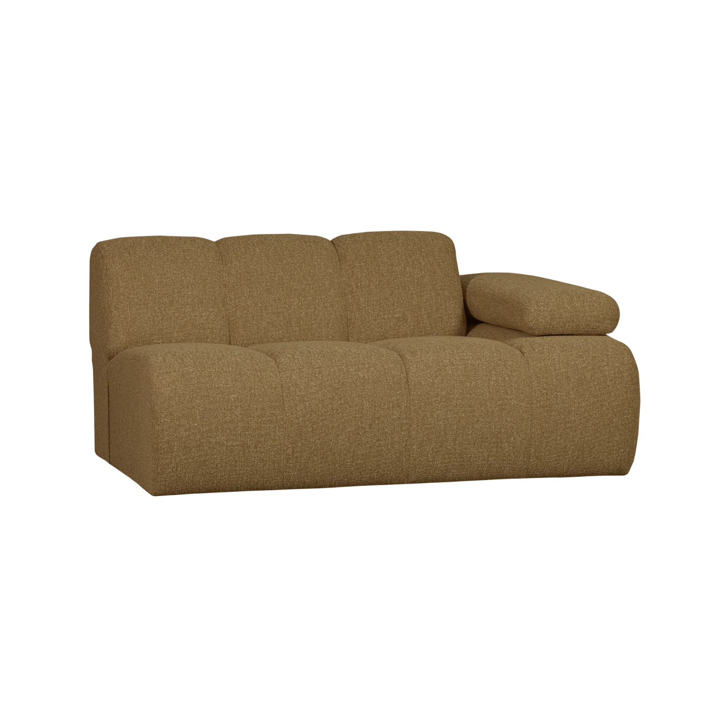 Modulares Sofa MOJO - 1,5-sitziges Element rechtsseitig in dunklem Honig-Bouclé