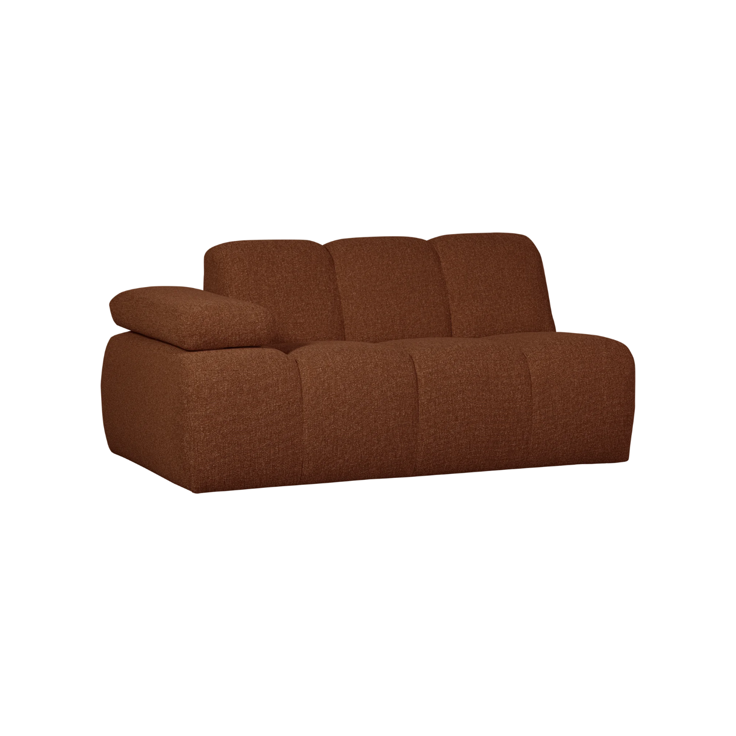Modulares Sofa MOJO - 1,5-sitziges Element linksseitig in braunem Bouclé