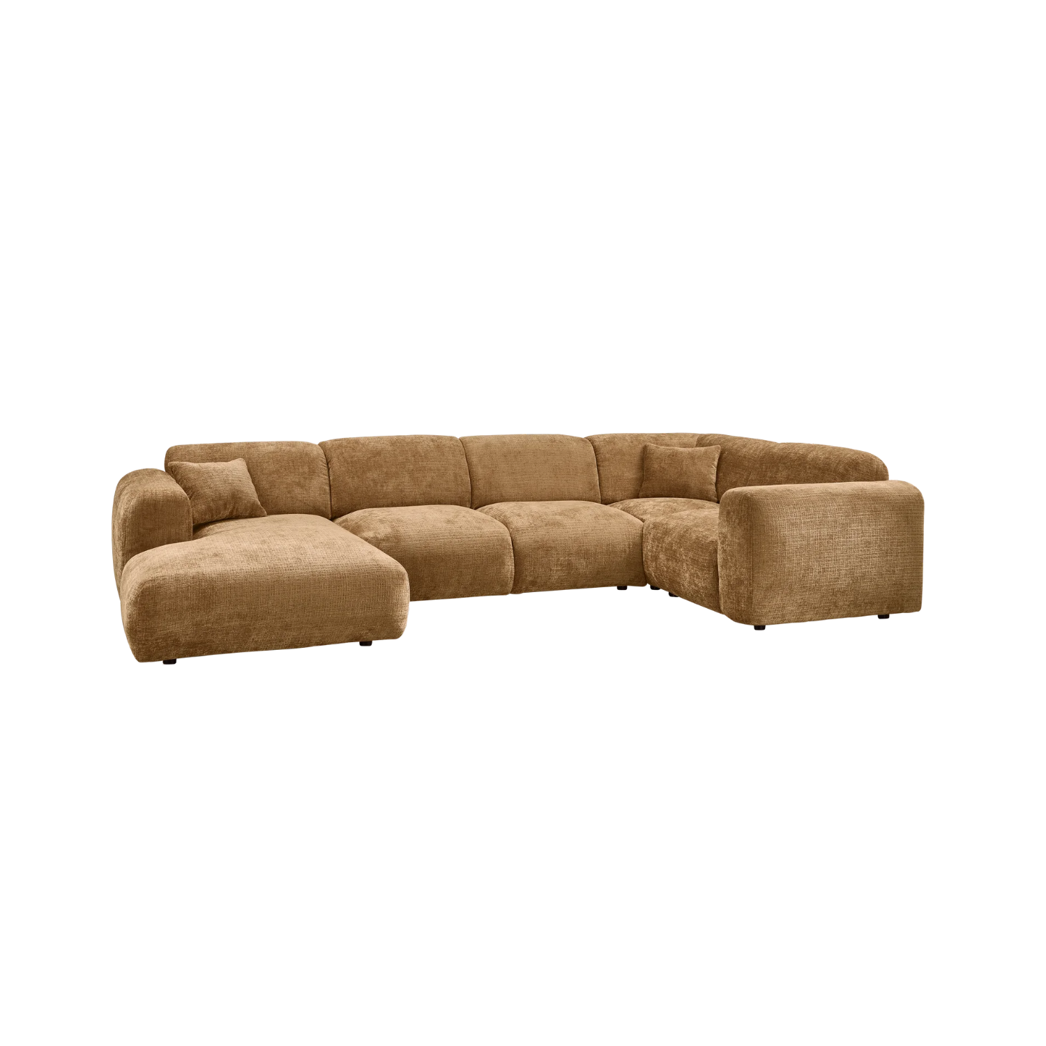 Right-hand panoramic corner sofa CLOUD honey