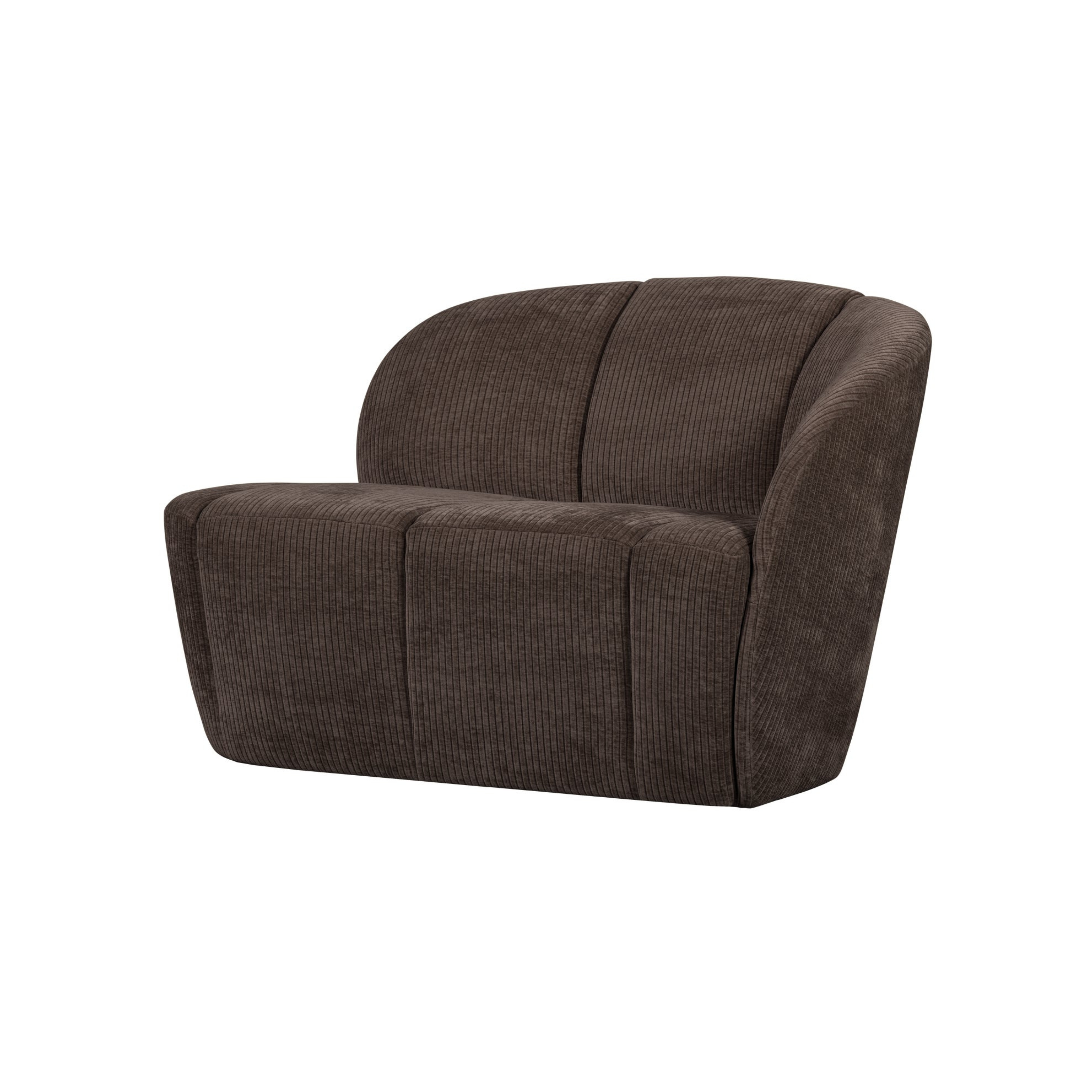 Right-facing 2-seater sofa MOJO dark brown corduroy
