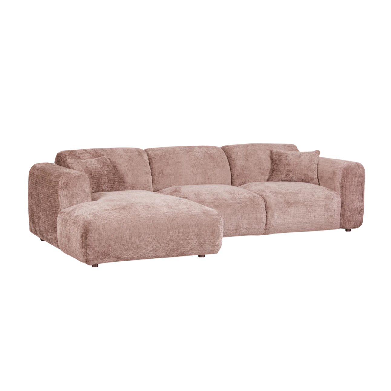 Left-facing modular CLOUD corner sofa in pink