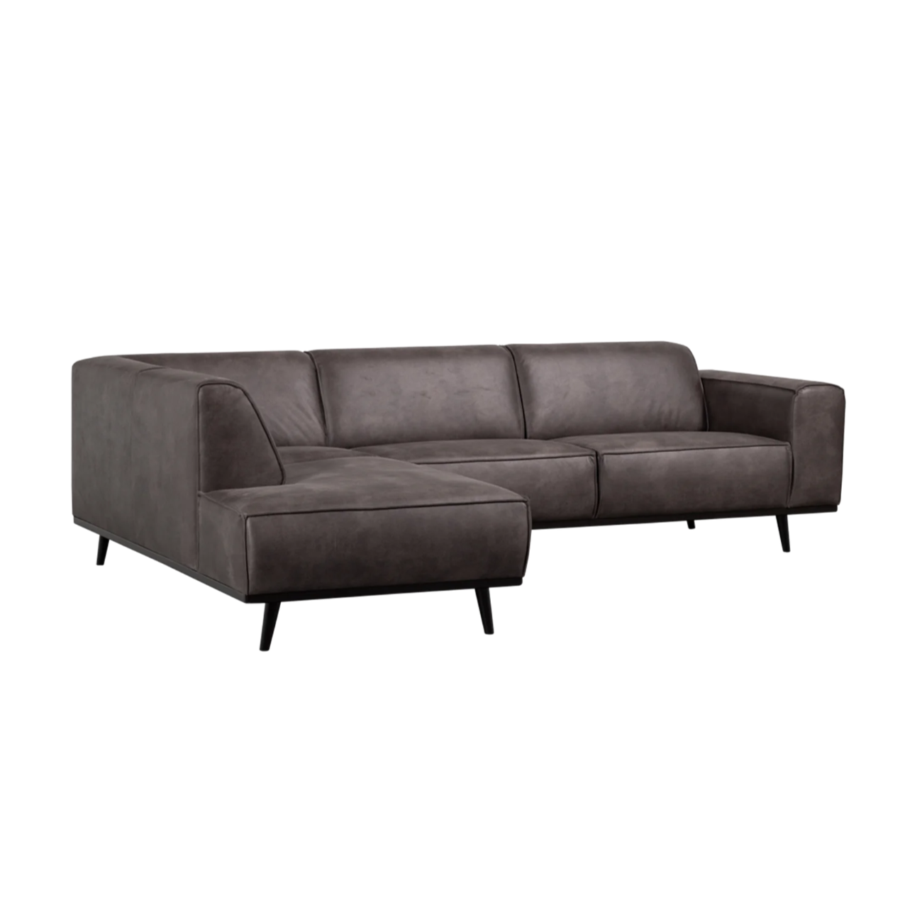 Left-sided Corner Sofa STATEMENT dark gray eco-leather