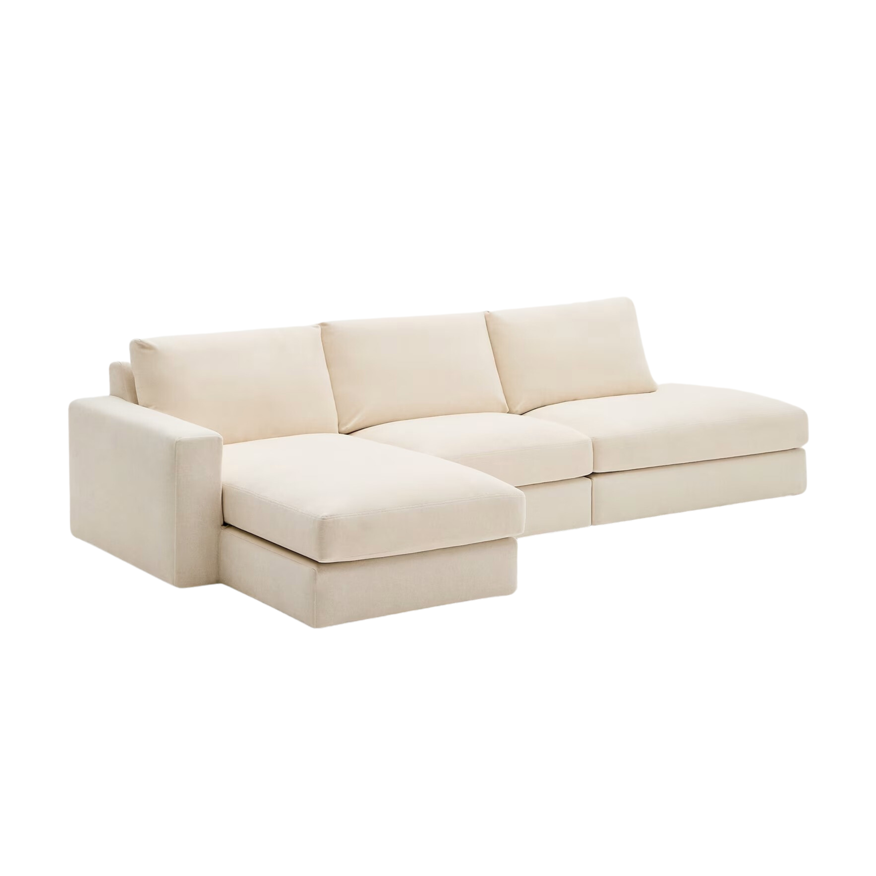 5-seater left-facing corner sofa ALEA ecru chenille