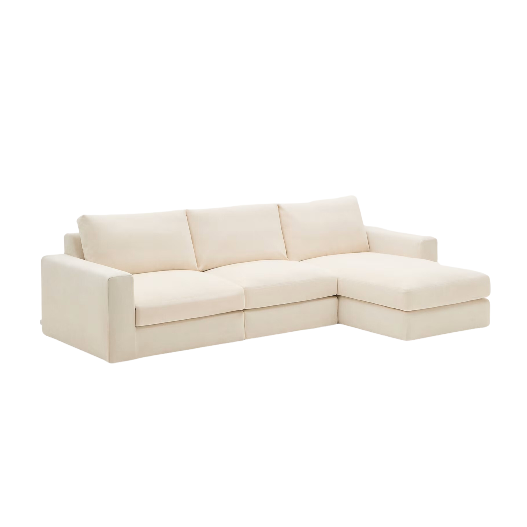 4-seater right-facing corner sofa ALEA ecru chenille