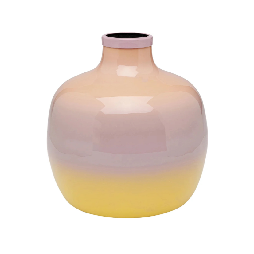RICI vase yellow with light pink