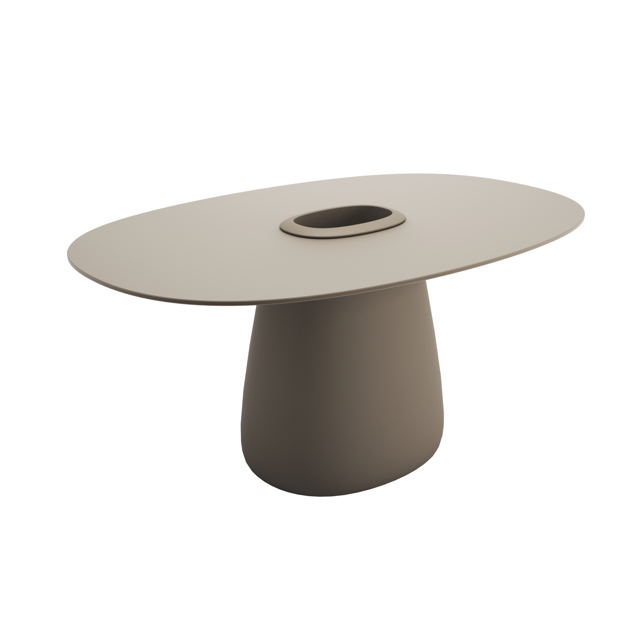 Cobble taupe garden table with container