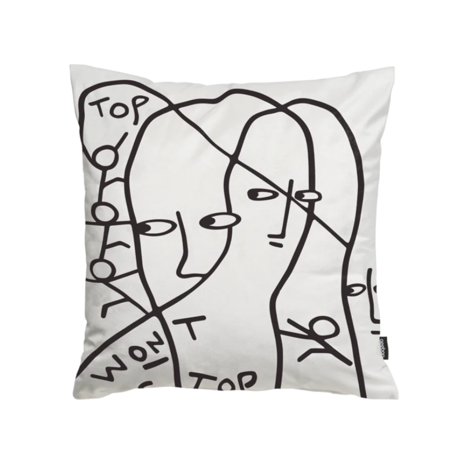 Reversible cushion ORBIT ODES black and white