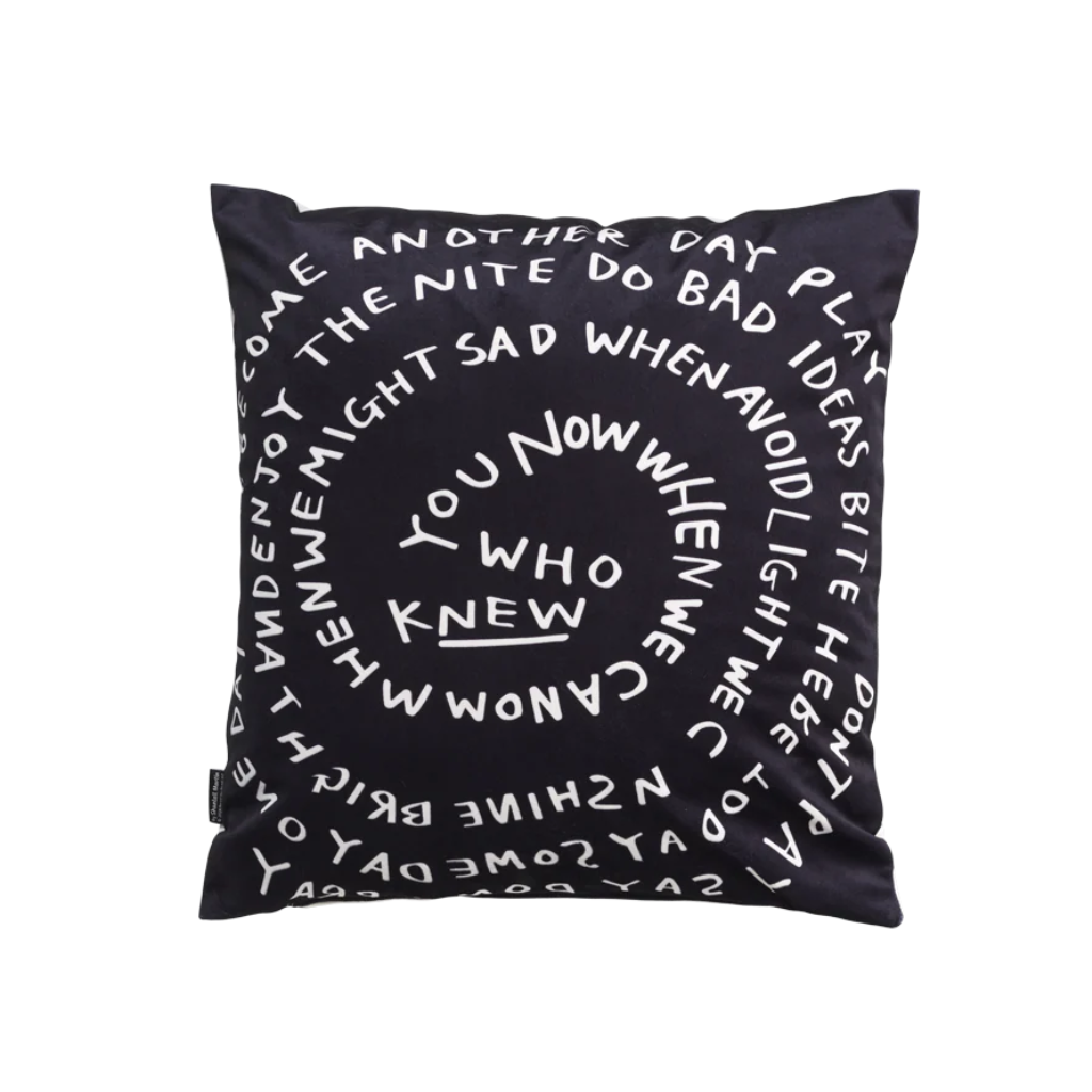 Reversible cushion ORBIT ODES black and white