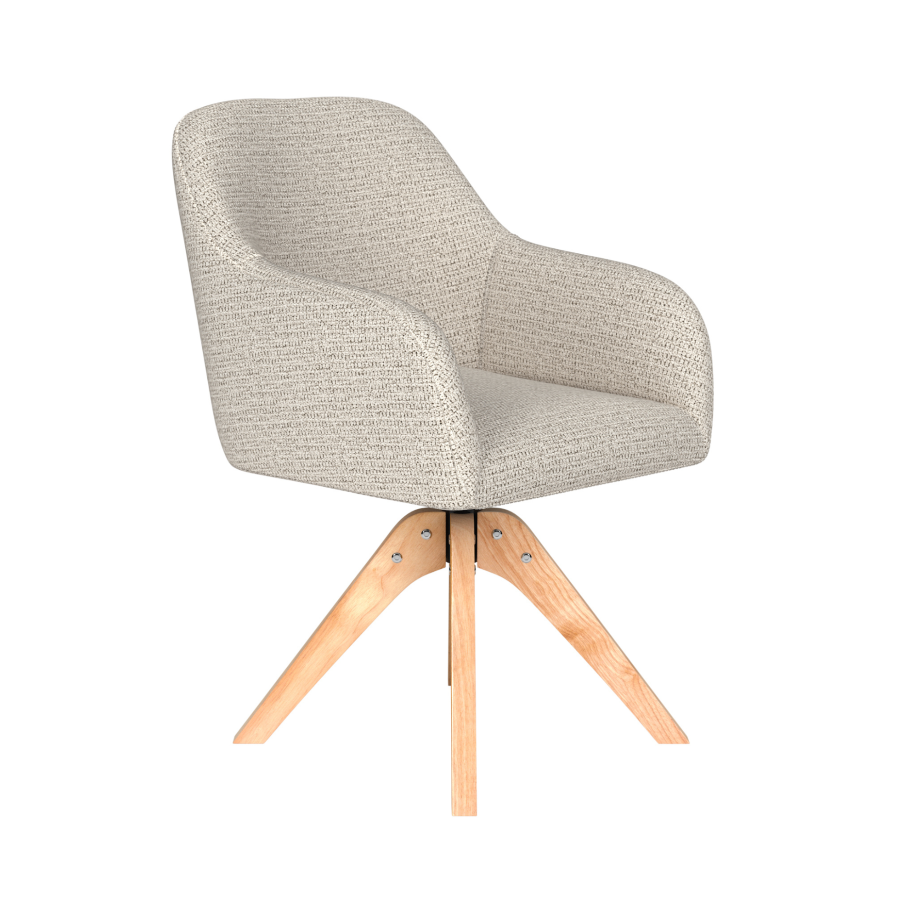 OTIS light gray swivel chair with wooden base
