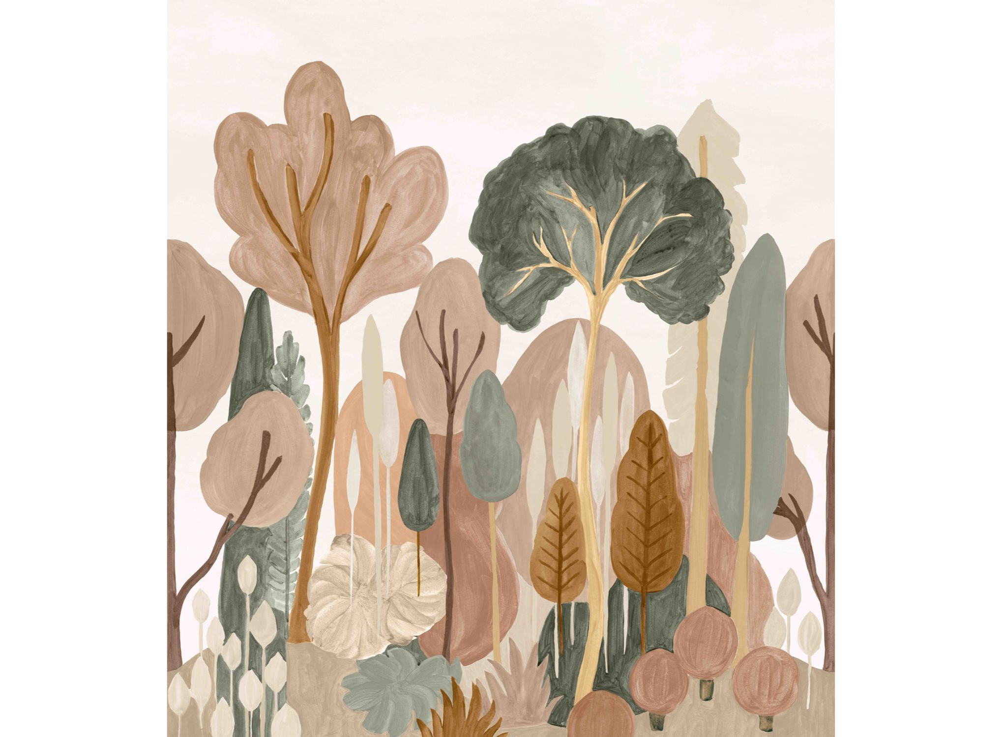 Wandbild mit Baumlandschaft ORME braun mit grün