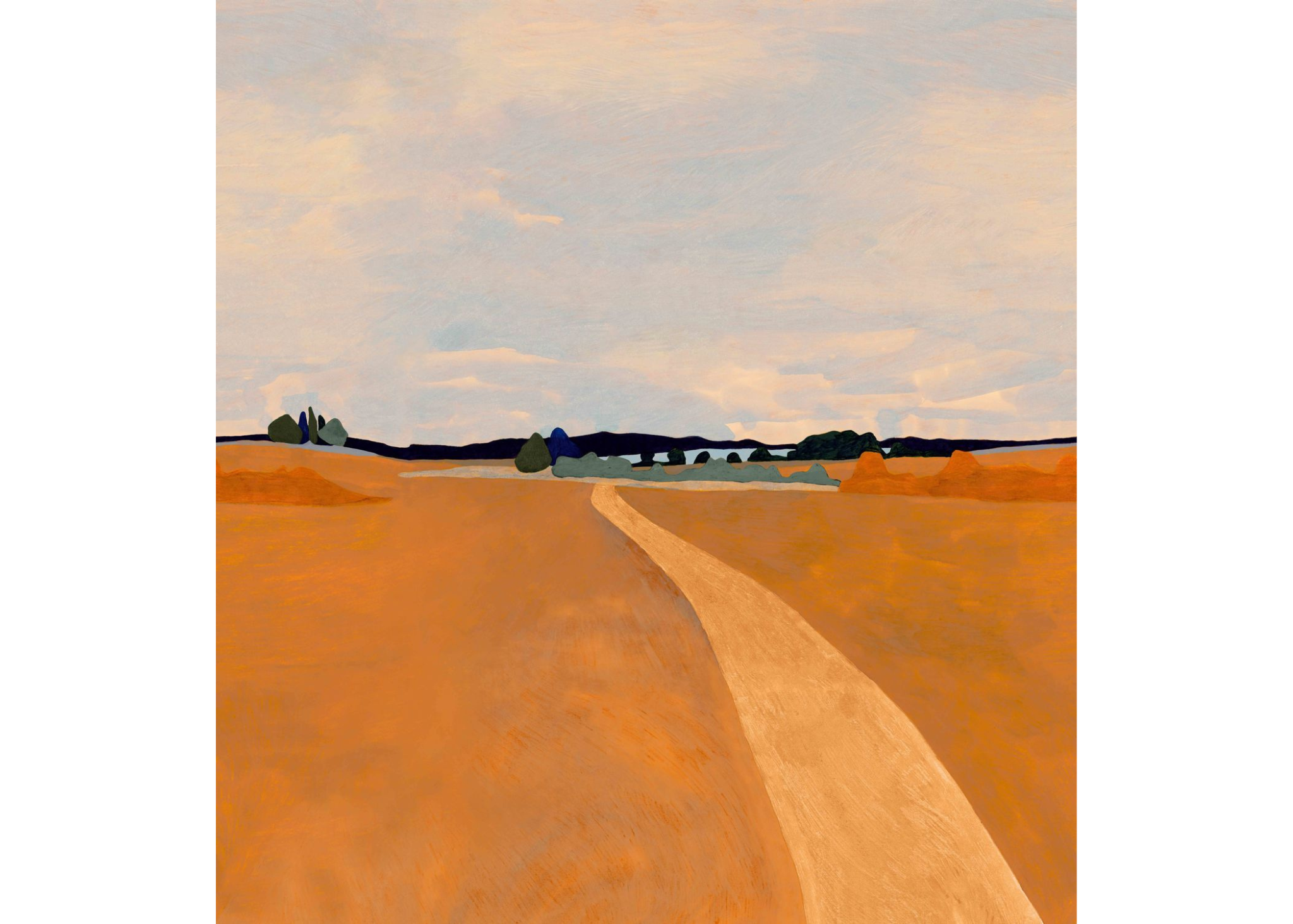 Wheat Field Landscape Mural MOISSON Orange