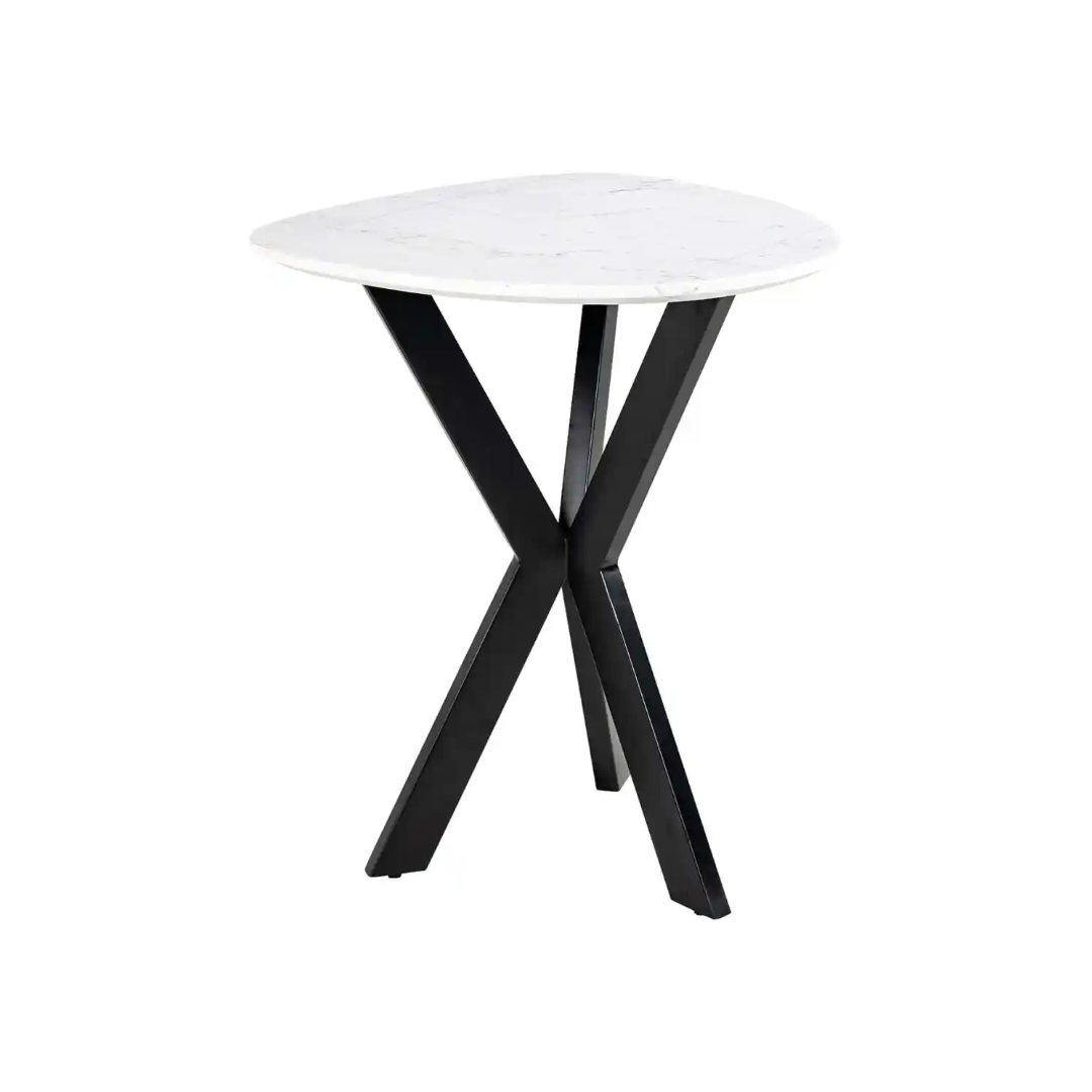 TROCADERO white side table with black base