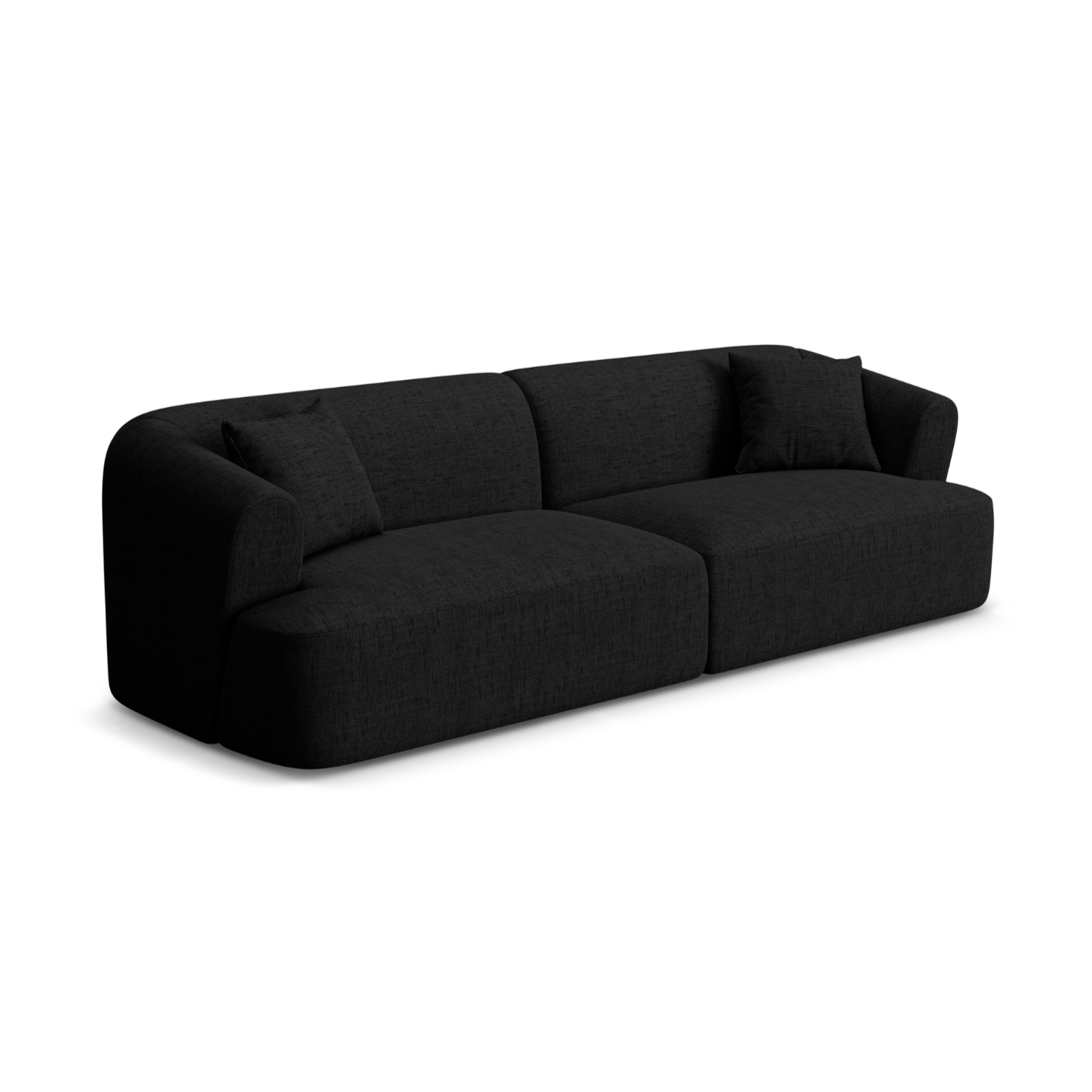 4-seater Sofa CAMPI black chenille