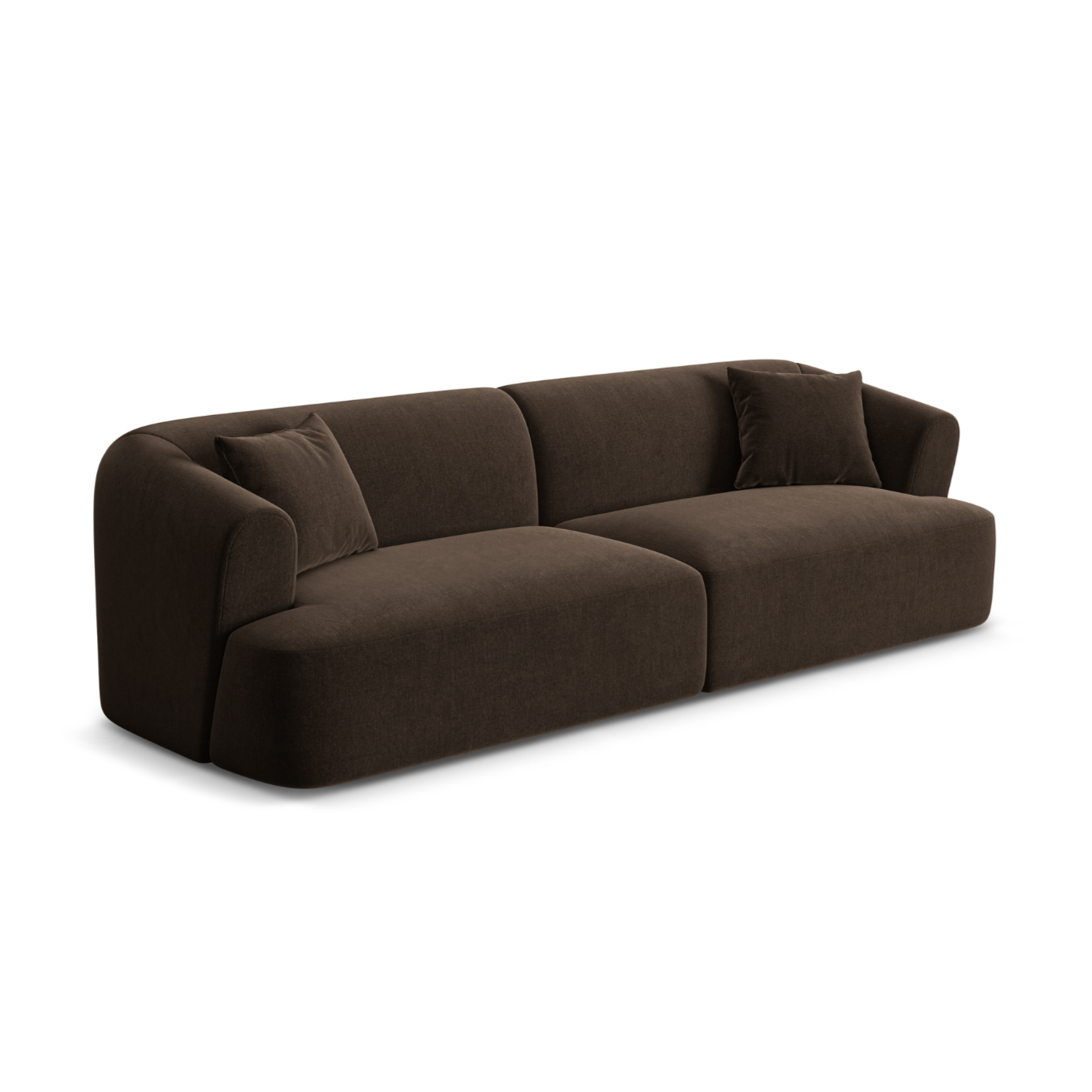 Chocolate 4-Seater Velvet Sofa CAMPI
