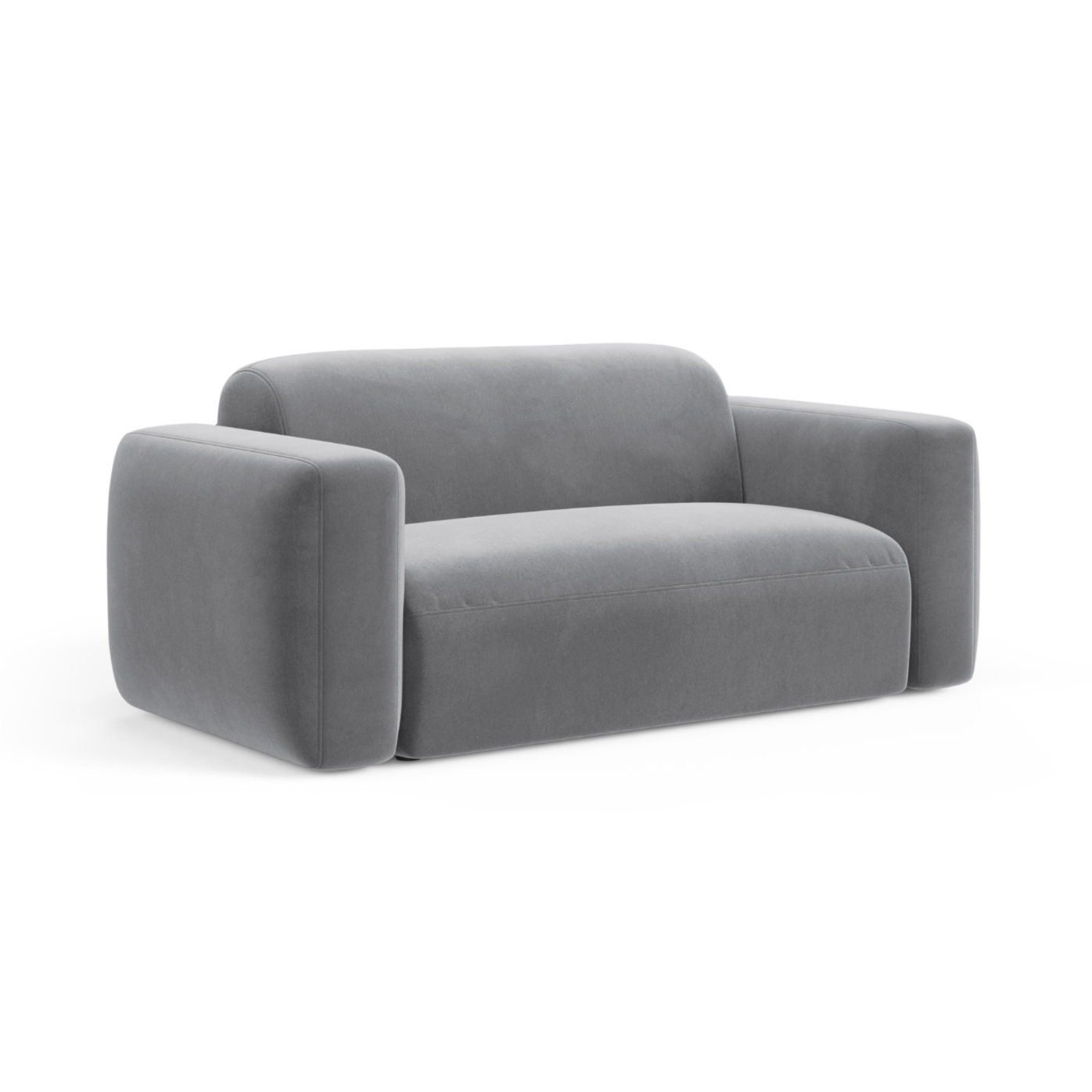 Sofa aksamitna 2-osobowa STRINO szary – Cosmopolitan Design