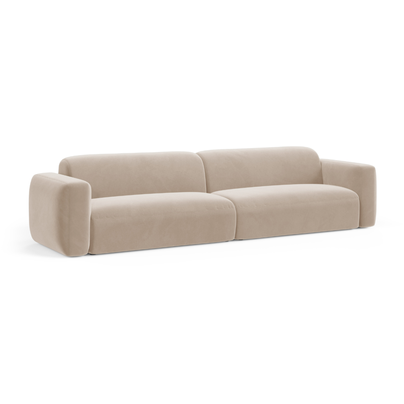 Velvet sofa for 4 people STRINO beige