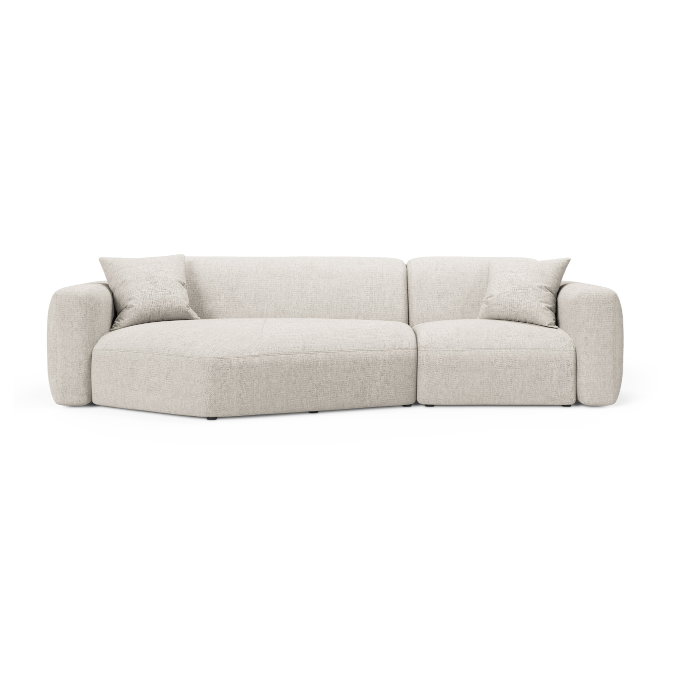 Left-sided corner sofa STRINO cream chenille