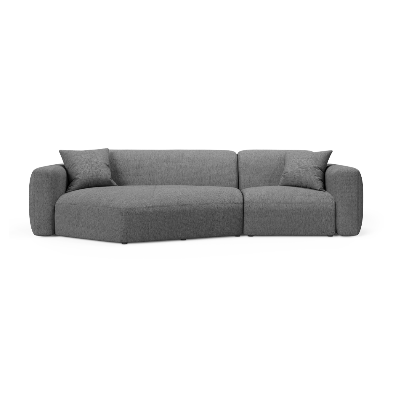 Left-sided corner sofa STRINO gray chenille